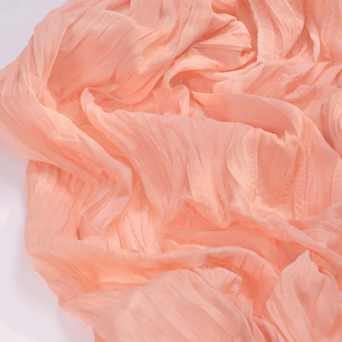 Socomi Cheesecloth Table Runner - Coral Peach Boho Style | 120-Inch for Weddings & Home Decor
