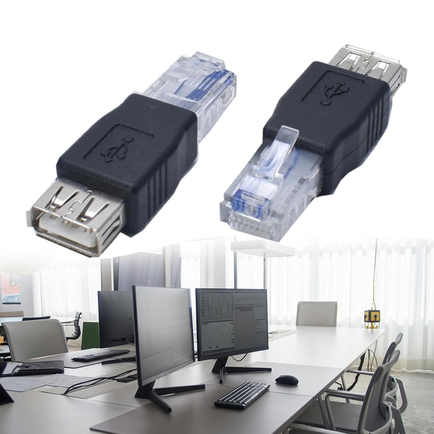 Rooyar 2.0 RJ45 USB to Ethernet Networking Adapter USB Transfer Networking Plug Adapter for Connecting ADSL Modems