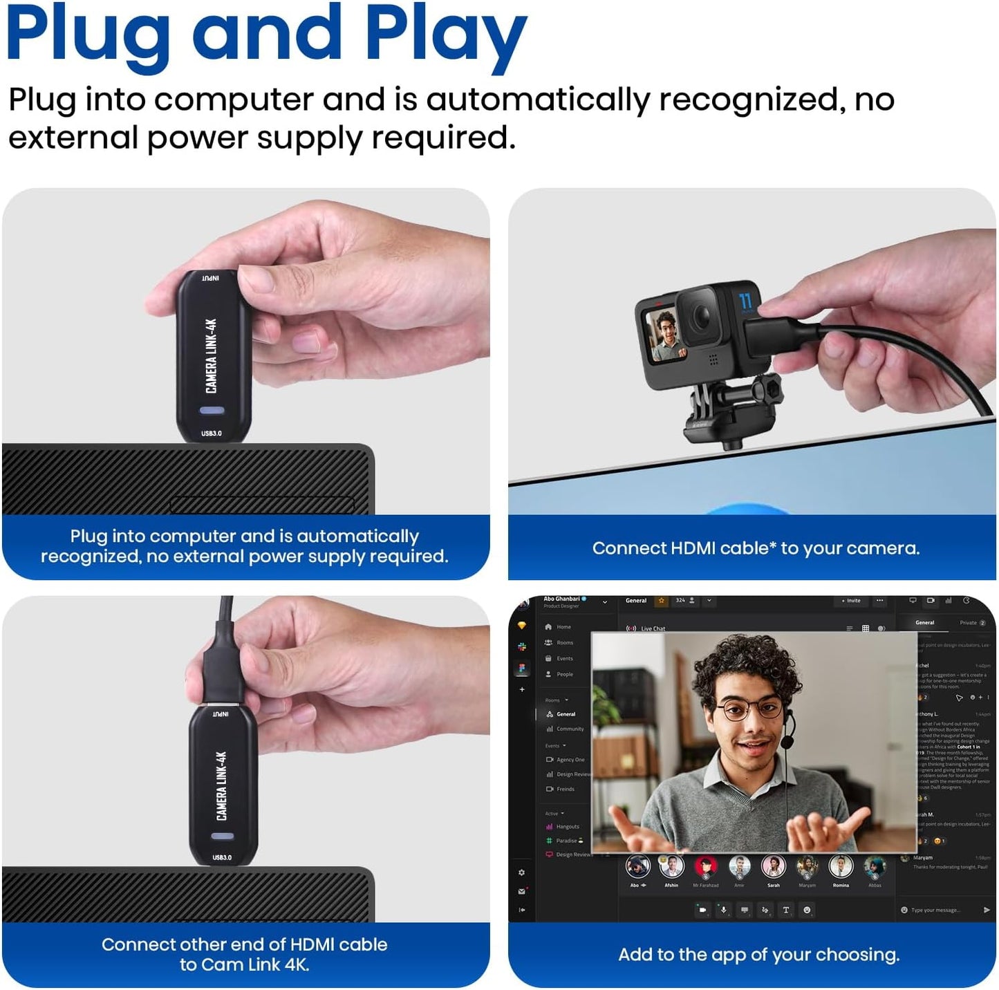 4K 3.0, Cam Link USB Capture Card HDMI to USB Plug-and-Play for Microscopes, DSLR, Electronics Repair & Precision Work