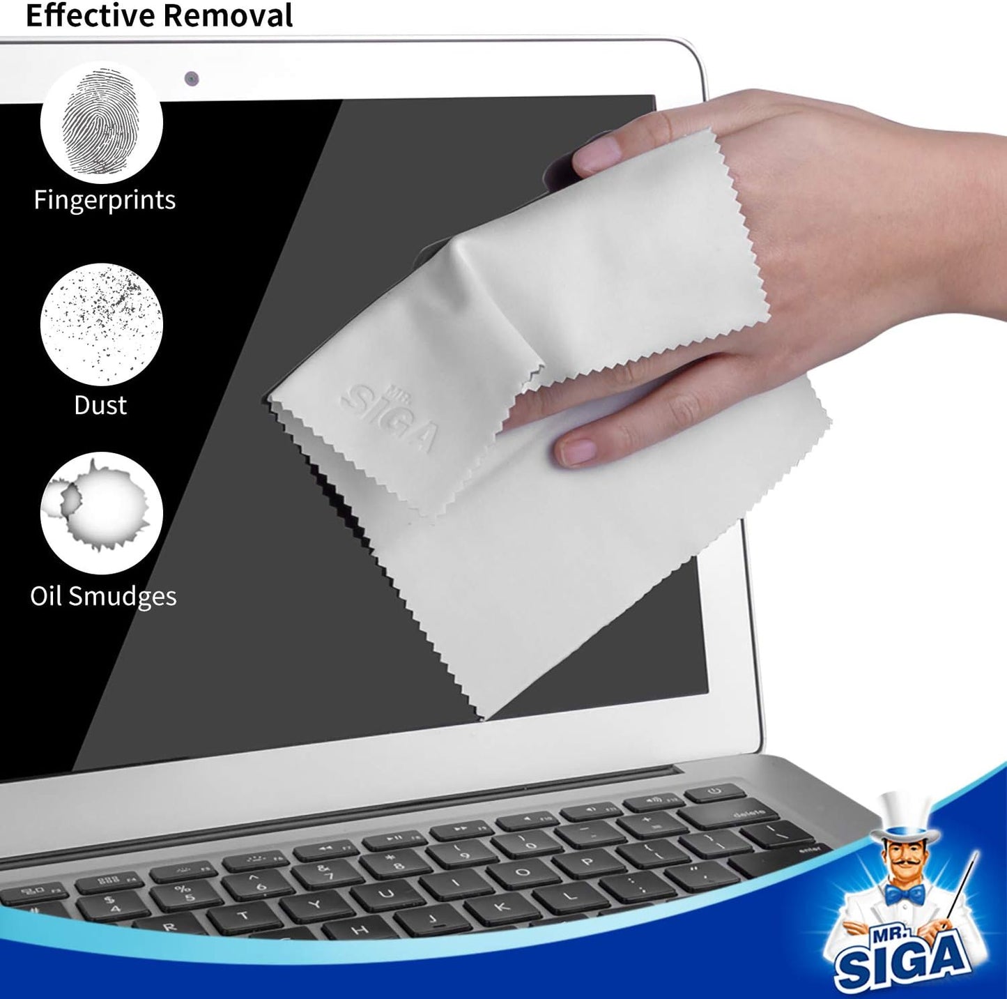 12 Pack, 6 7 inches (15 18 cm), MR.SIGA Premium Microfiber Cleaning Cloths for Lens, Eyeglasses, Screens, Tablets