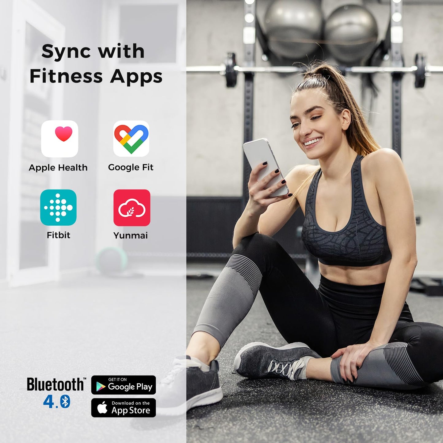 Yunmai Smart Scale with BMI, Body Fat, Muscle Mass, Body Weight, Body Fat Scale, 13 Body Composition Scale, Accurate Digital Bathroom Scale Bluetooth, Apple Health Compatible, Rechargeable 400lb