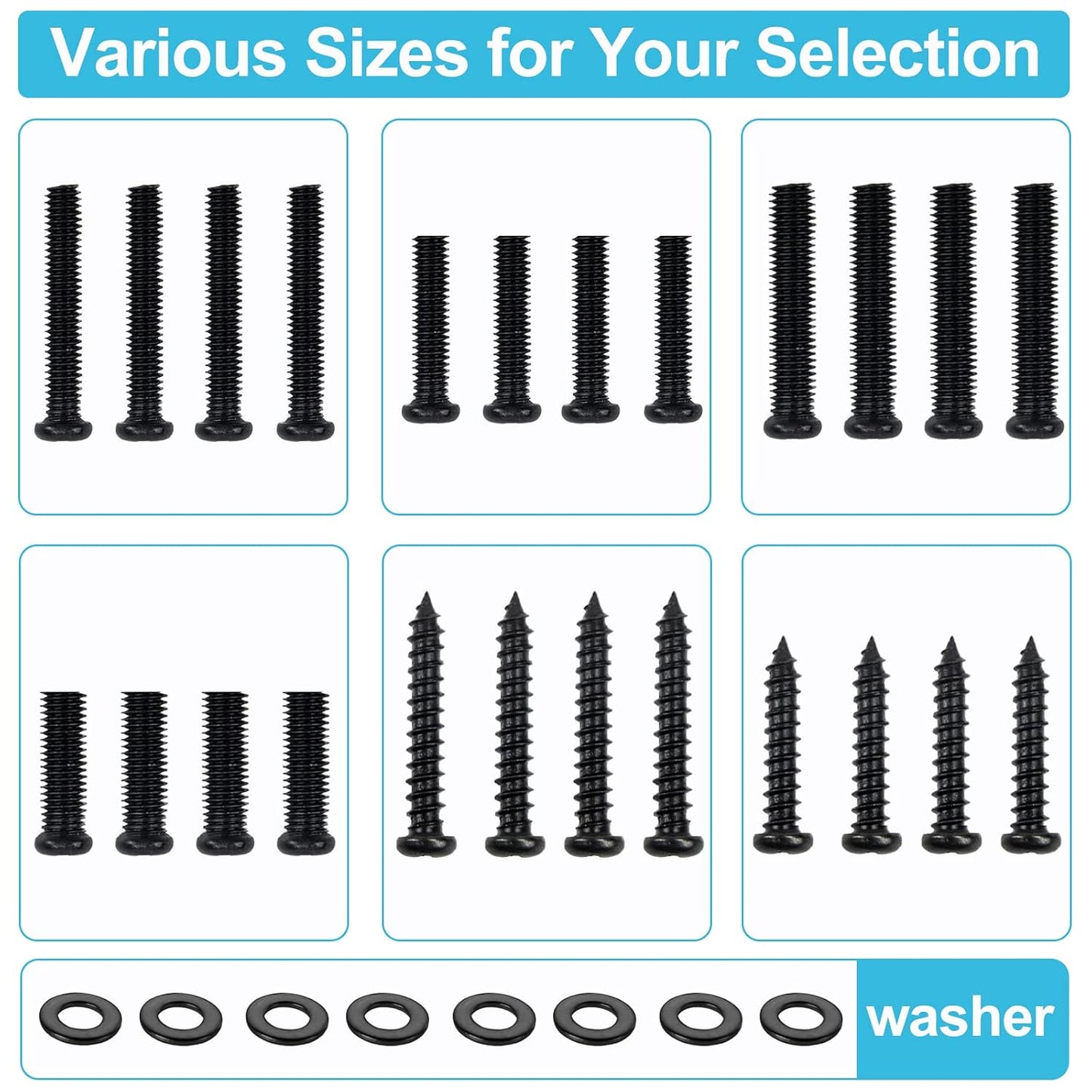 Maozhren Universal TV Stand Screws and Washers Kit for Insignia Sony Toshiba RCA Roku TV Mount Legs, Includes Washers