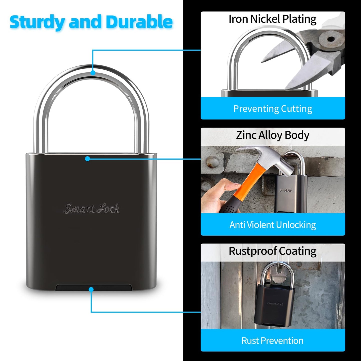 KENRONE Biometric Fingerprint Padlock, IP66 Waterproof Smart Gym Locker Lock for Athletes, Students, Swimmers, School Lockers, Swimming Pools & Sports Grounds