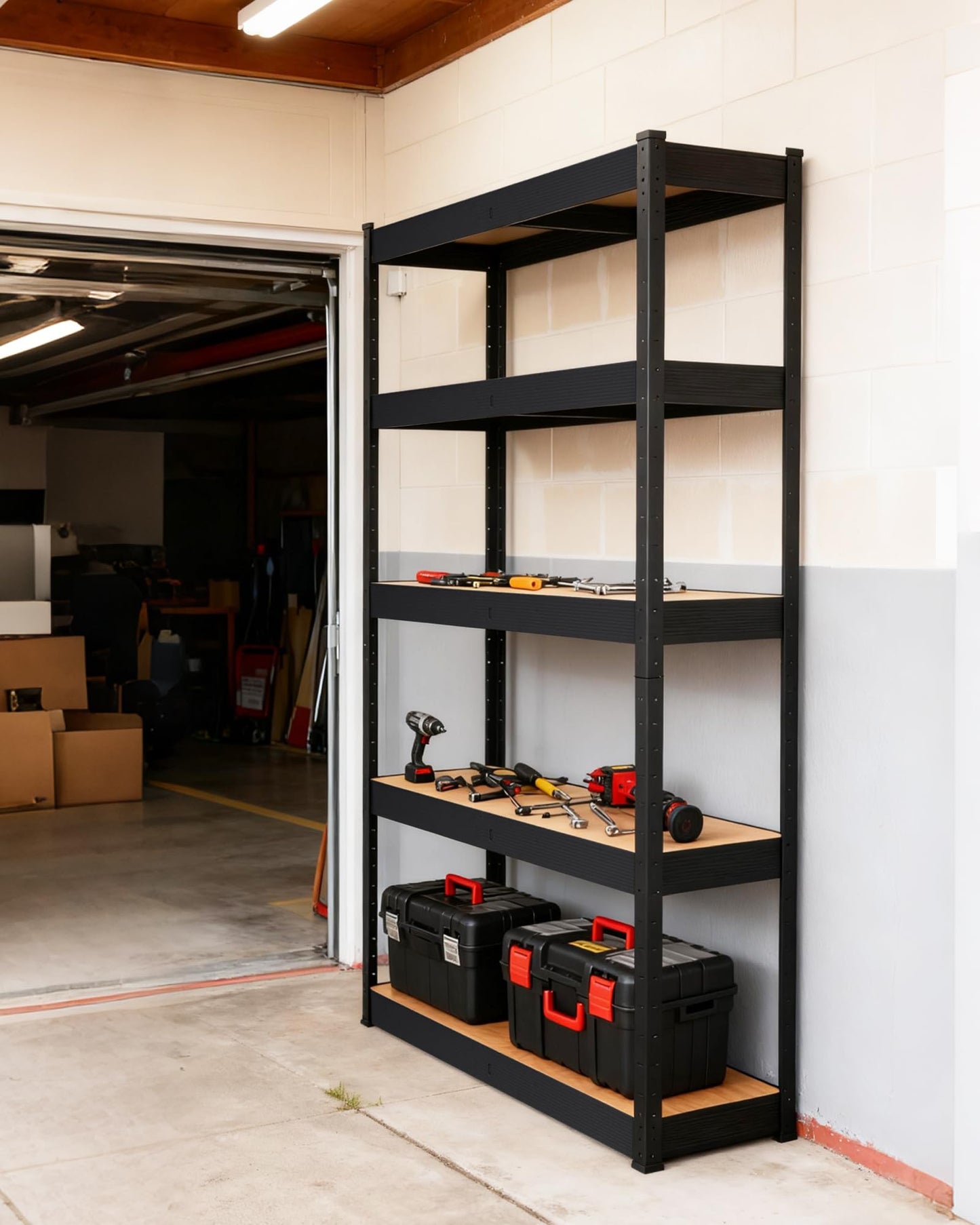 Garage Storage Shelves,60x24x72 Heavy Duty Garage Shelving Metal Adjustable Garage Shelves,5-Tier Adjustable Shelving Units,Loads 2000 LBS,Metal Storage Utility Racks for Warehouse,Pantry, Basement