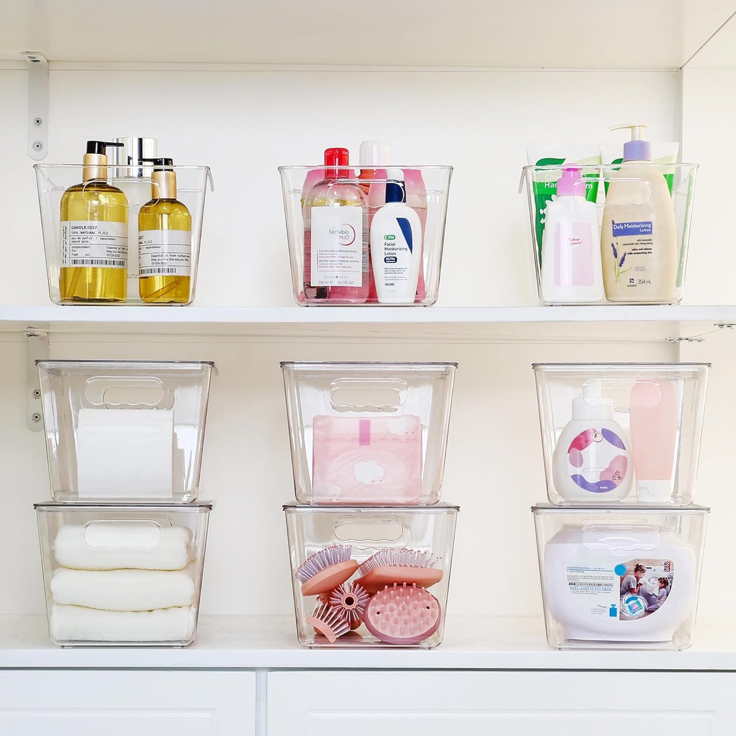 Vtopmart Clear Stackable Storage Bins - 8 Pack Large Plastic Containers with Lids for Pantry Organization