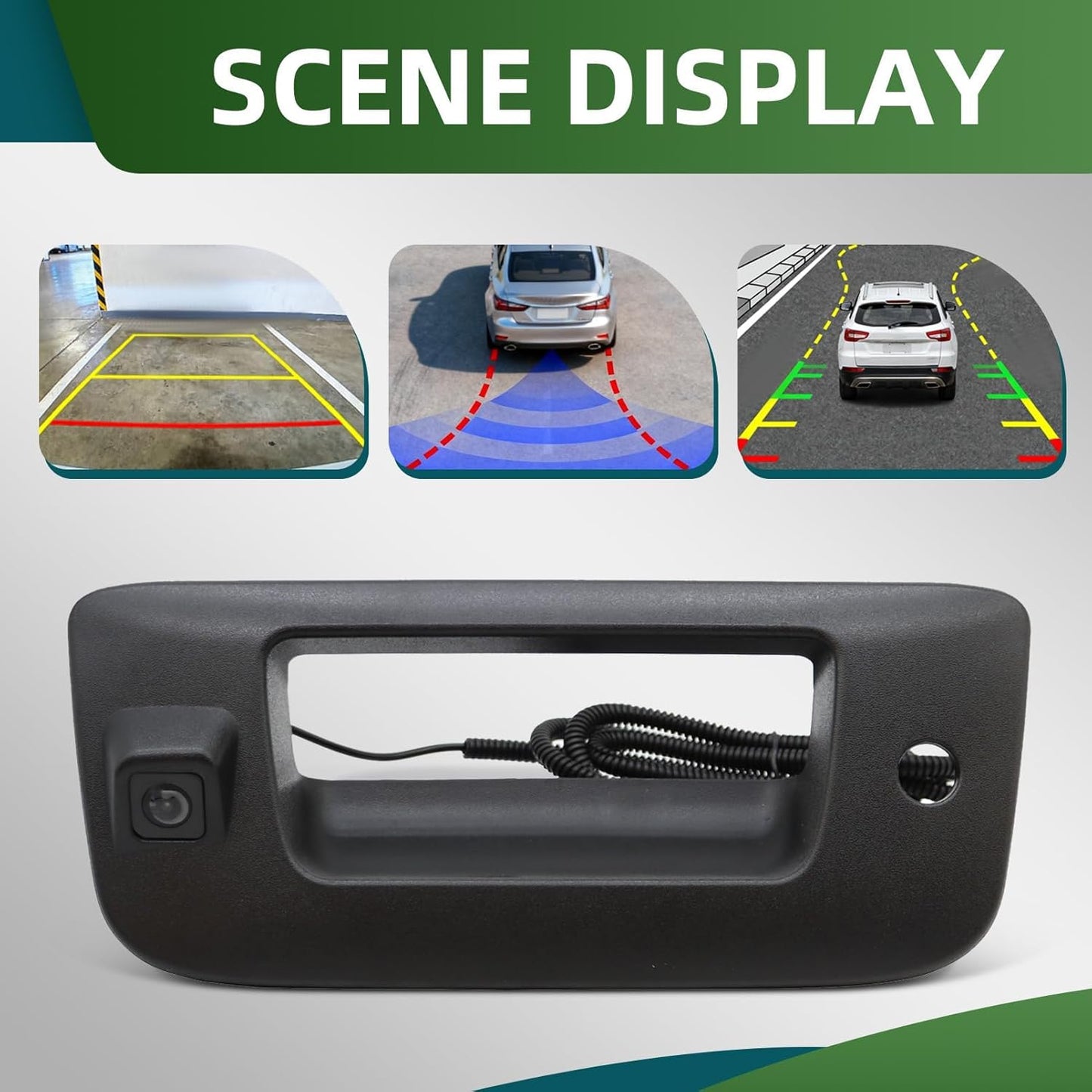Yunnergo 2007-2013 1500 2500HD 3500HD 170 Rear View Backup Camera w/Tailgate Handle Compatible with Silverado/Sierra