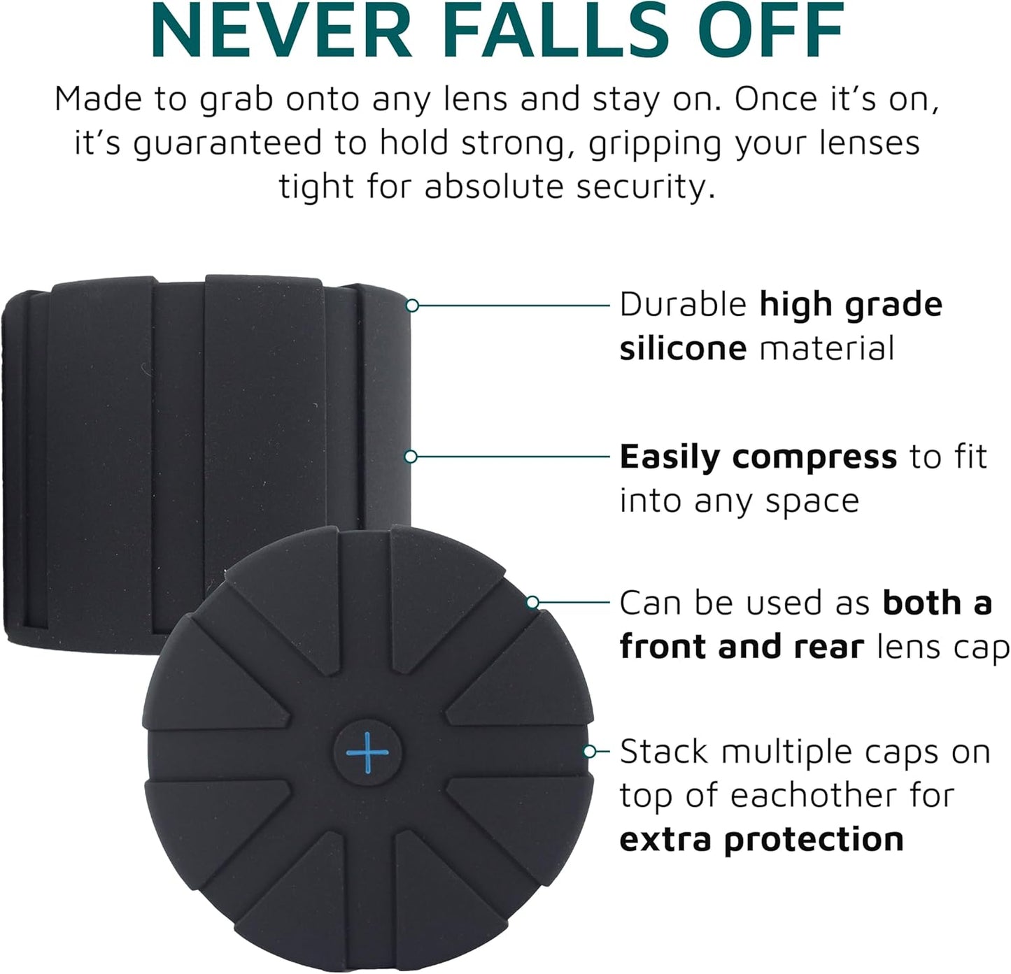 1 99% KUVRD - Universal Lens Cap, Version - Fits DSLR Lenses, Element Proof, Lifetime Coverage, Single