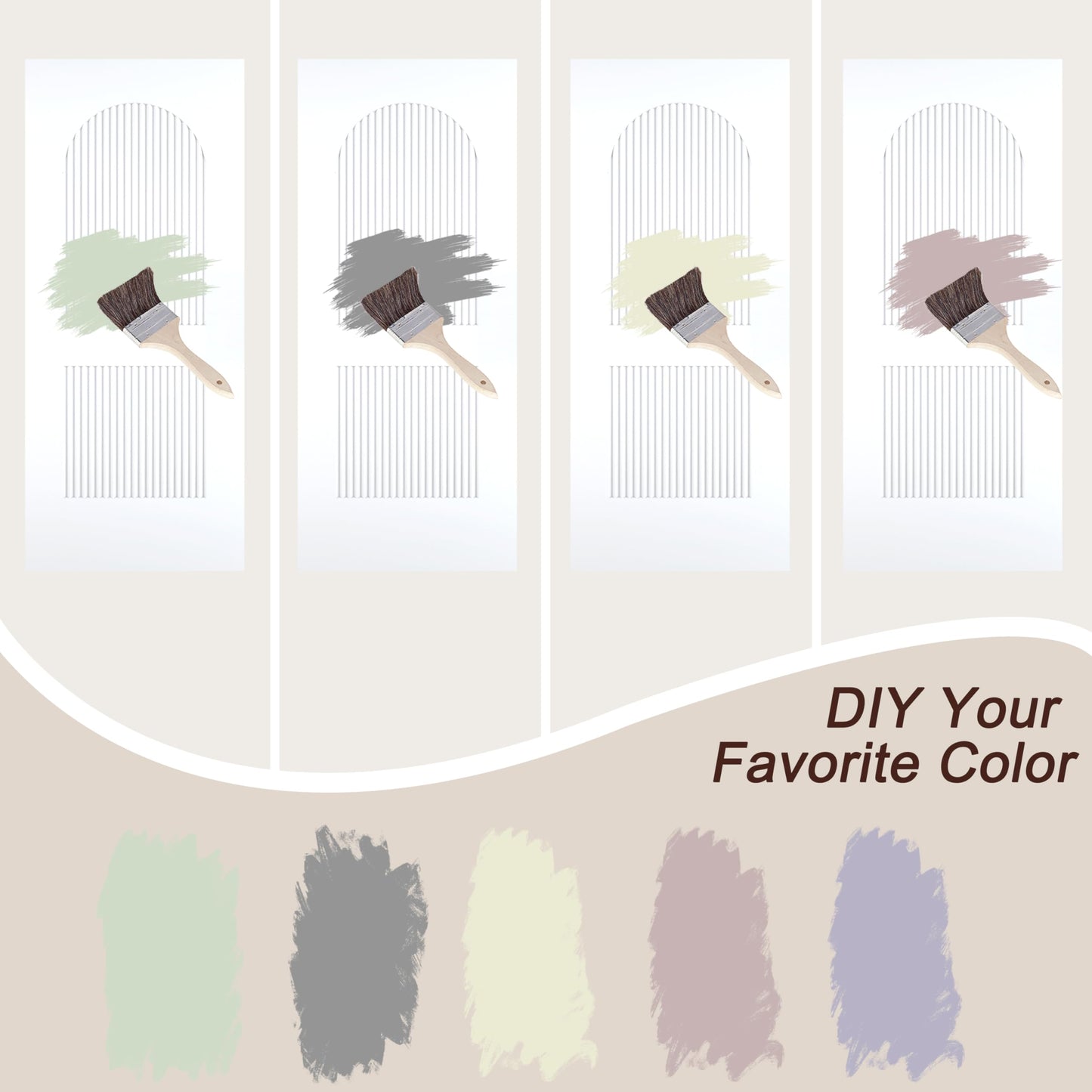 BarnSmith 36''x84'' Sliding Barn Door, 2 Panel with Reeded Arc White Primed Sliding Closet Door with 6FT Hardware Kit, Hollow Core Interior Door, Preassembled Panels, Durable & Sturdy