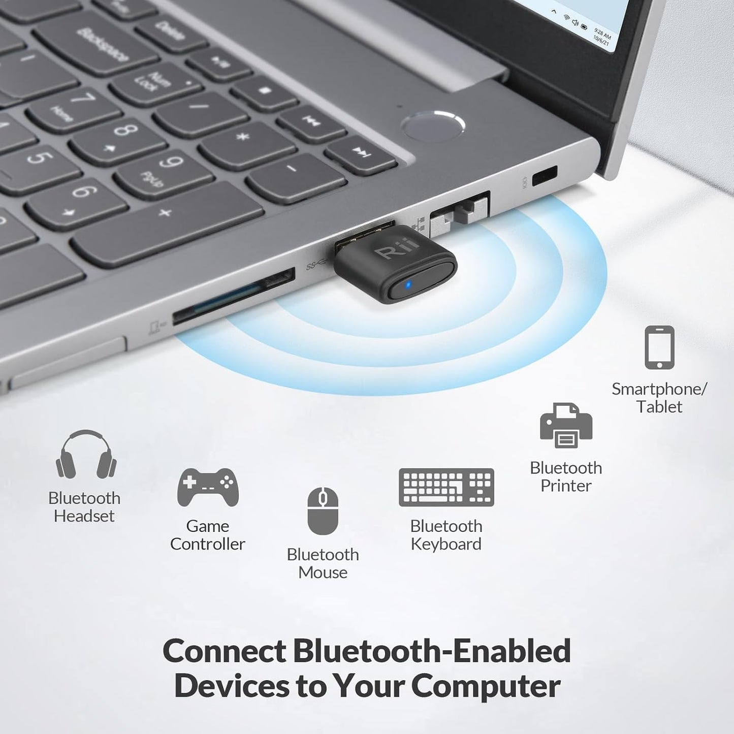 Rii 5.4 7/8.1/10/11,Bluetooth USB Bluetooth Adapter for Win Receiver & Transmitter