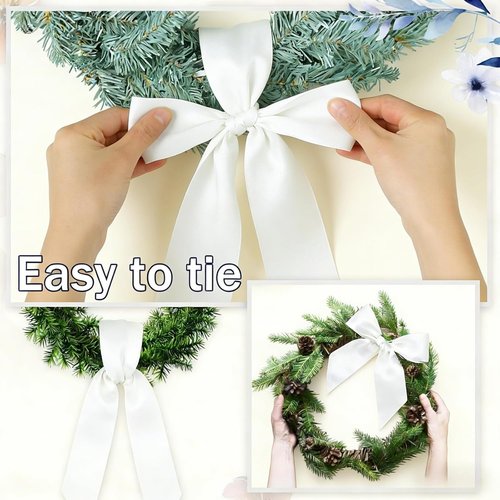 Dream Loom White Wreath - 8-Piece Sash Decoration Set for Easter, Weddings & Holidays