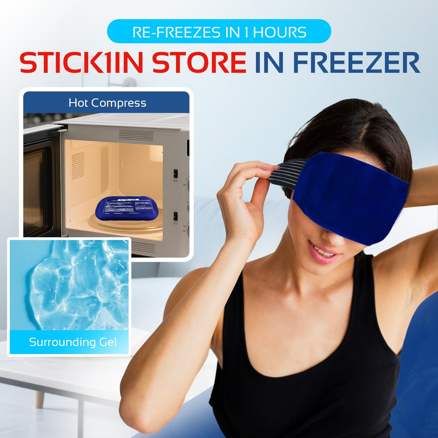 Ice Packs for Injuries Reusable (3-Piece Set) – Hot and Cold Ice Packs for Knee, Reusable Gel Wraps Support, Adjustable Ice Pack Pain Relief for Shoulders, Back Joints Muscles, Knees, Arms and Legs