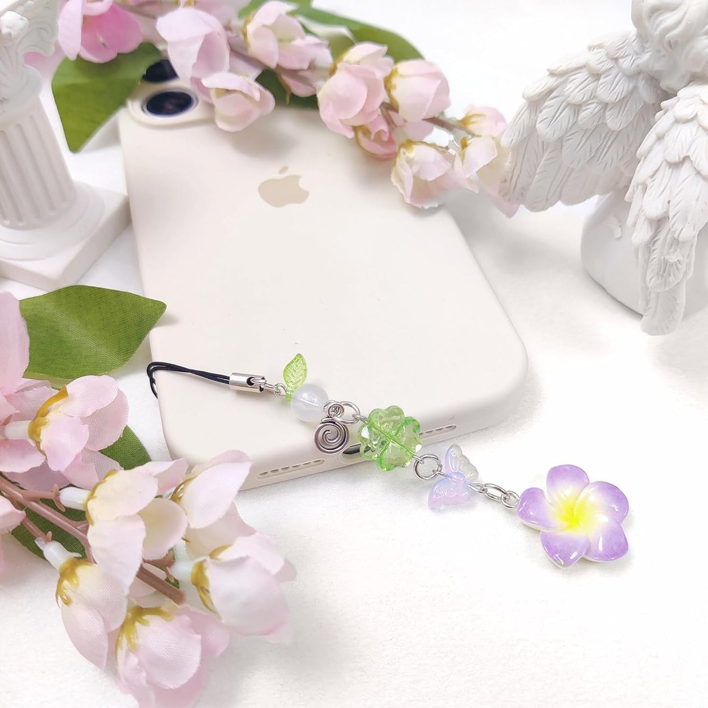 cioatu Y2K Set Cute Phone Charms - Aesthetic Cherry,Flower, Butterfly & Star Cell Phone Straps, Kawaii PhoneAccessories