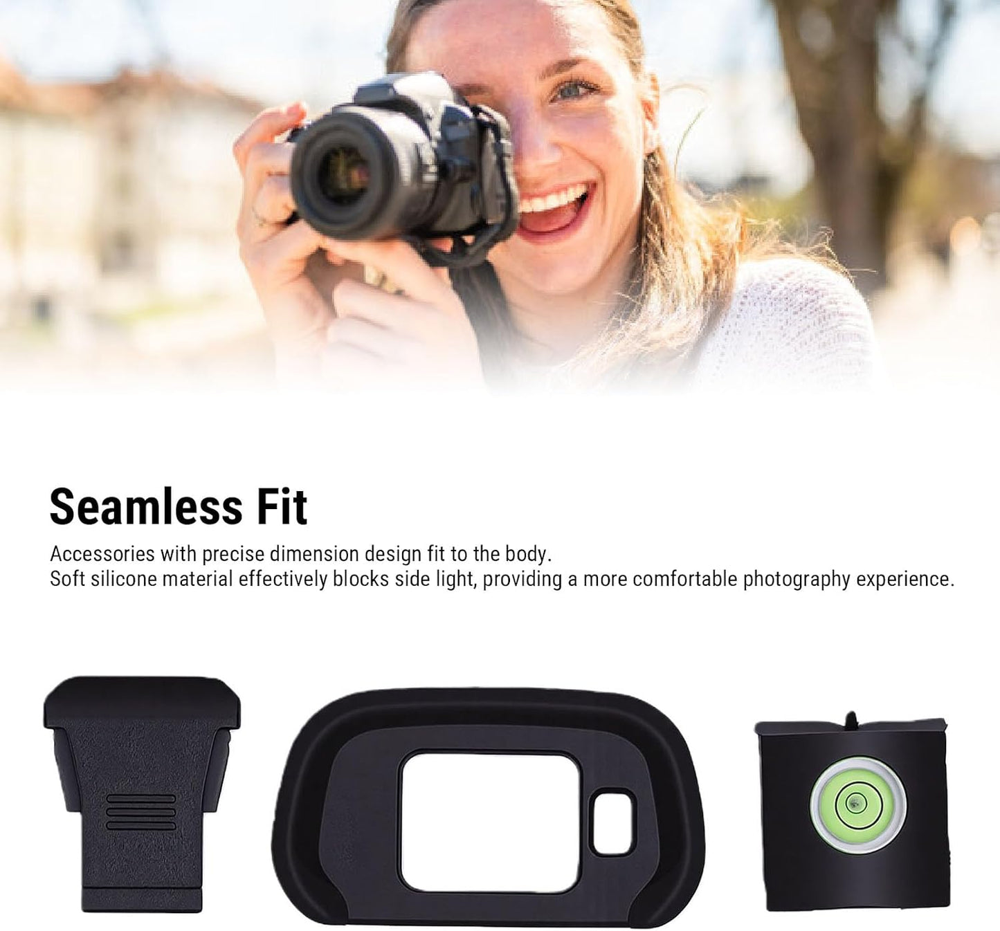R7 Dpofirs AntiDust Hot Shoe Cover & Eyecup | Soft Silicone Viewfinder Cup with Bubble Level