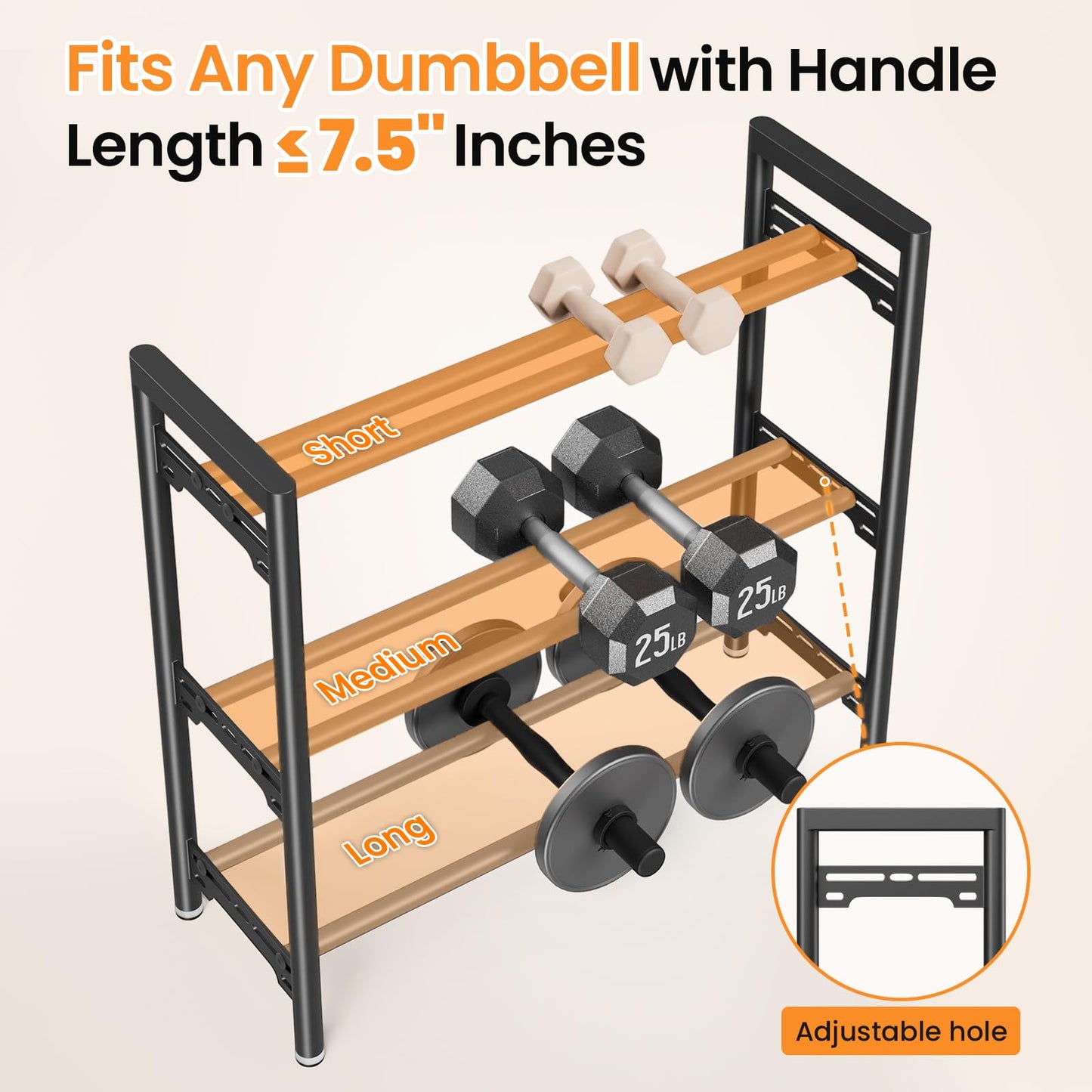 Upgraded Dumbbell Rack, 600LBS Heavy Duty Weight Rack for Home Gym, 3 Tier Weight Rack for Dumbbells & Kettlebells Organizer (Rack Only)