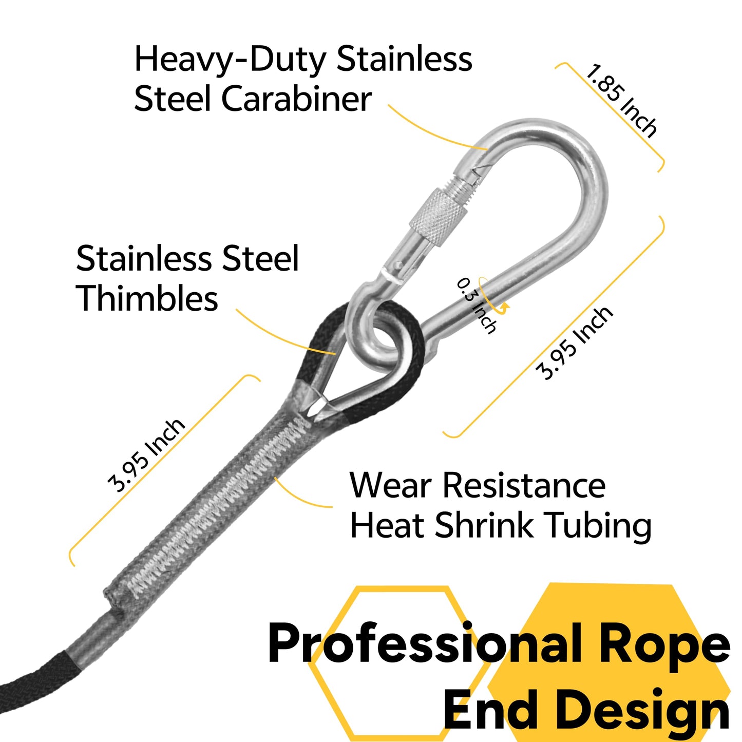 WISEROOT 8mm Static Climbing Rope: Heavy Duty Outdoor Rock Climbing Rope for Arborist Tree Work, Rescue, Camping & Hiking, (10m/32ft, 20m/64ft, 30m/96ft) Orange/Black (Black, 32 Feet)