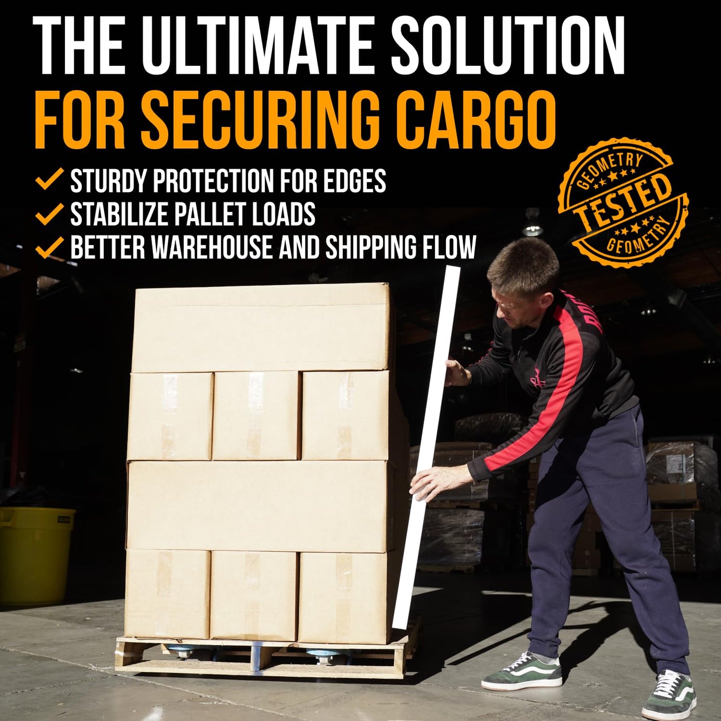 Paclord 24" x 2" x 2" Reinforced Cardboard Edge Protectors, White (Pack of 200) – 0.16" Thick Heavy-Duty Cardboard Corner Protectors for Shipping – American Quality V-Board Pallet Edge Guard