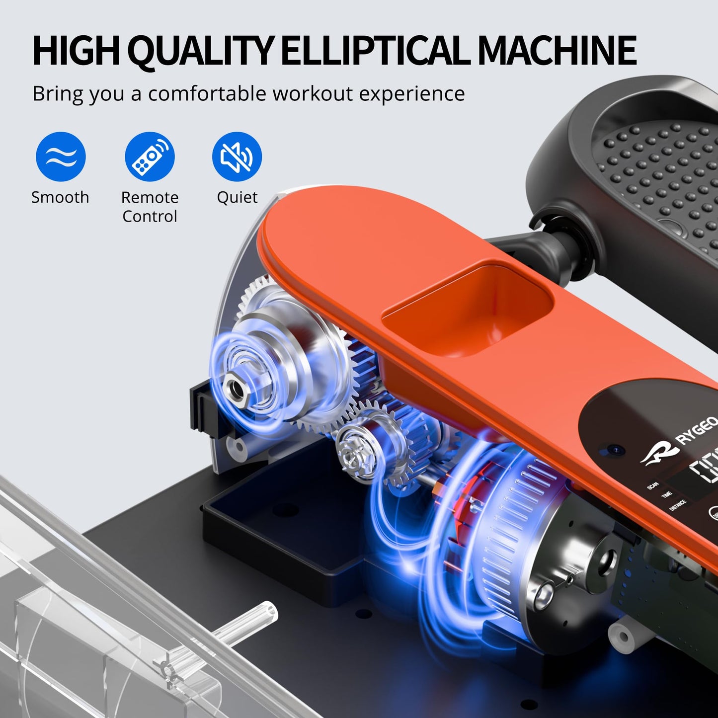 Under Desk Elliptical Machine, Mini Ellipse Leg Exerciser as Seen on TV, Portable Quiet Electric Seated Pedal Exerciser While Sitting for Seniors, 12 Speeds, Manual & Auto Mode for Home & Office