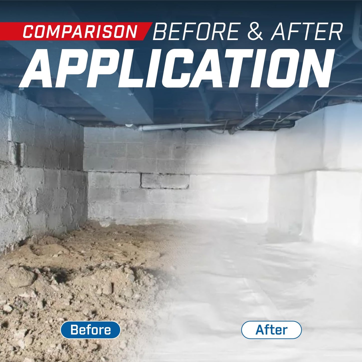 Purteria Crawl Space Vapor Barrier, 10 Mil 10' x 100', White Vapor Barrier, Thick Plastic Sheeting, Heavy Duty Polyethylene Film, Drop Cloth Covering for Crawlspace, Basement