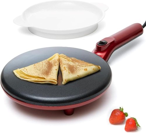Moss & Stone Electric Crepe Maker - 8 Inch Nonstick Cooktop with Dual Temperature Settings | Easy to Use for Pancakes & Blintz