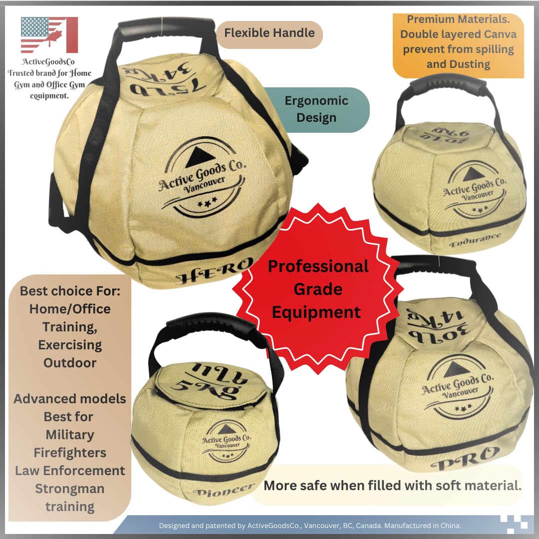 ActiveGoodsCo. Kettlebell Sandbag for fitness workout, different sizes 11Lb to 75lb. Visit to see the options… (May Vary, 1pack 20lb no weight)