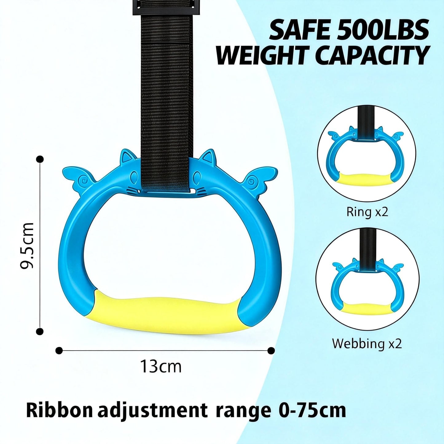 FREHOMEE New Professional Gymnastic Rings,Both for Adults and Kids,Support 550 LBS,Home Fitness Equipment,Indoor and Outdoor Pull-up Bar for Stretching and Height Increase,with Adjustable Straps
