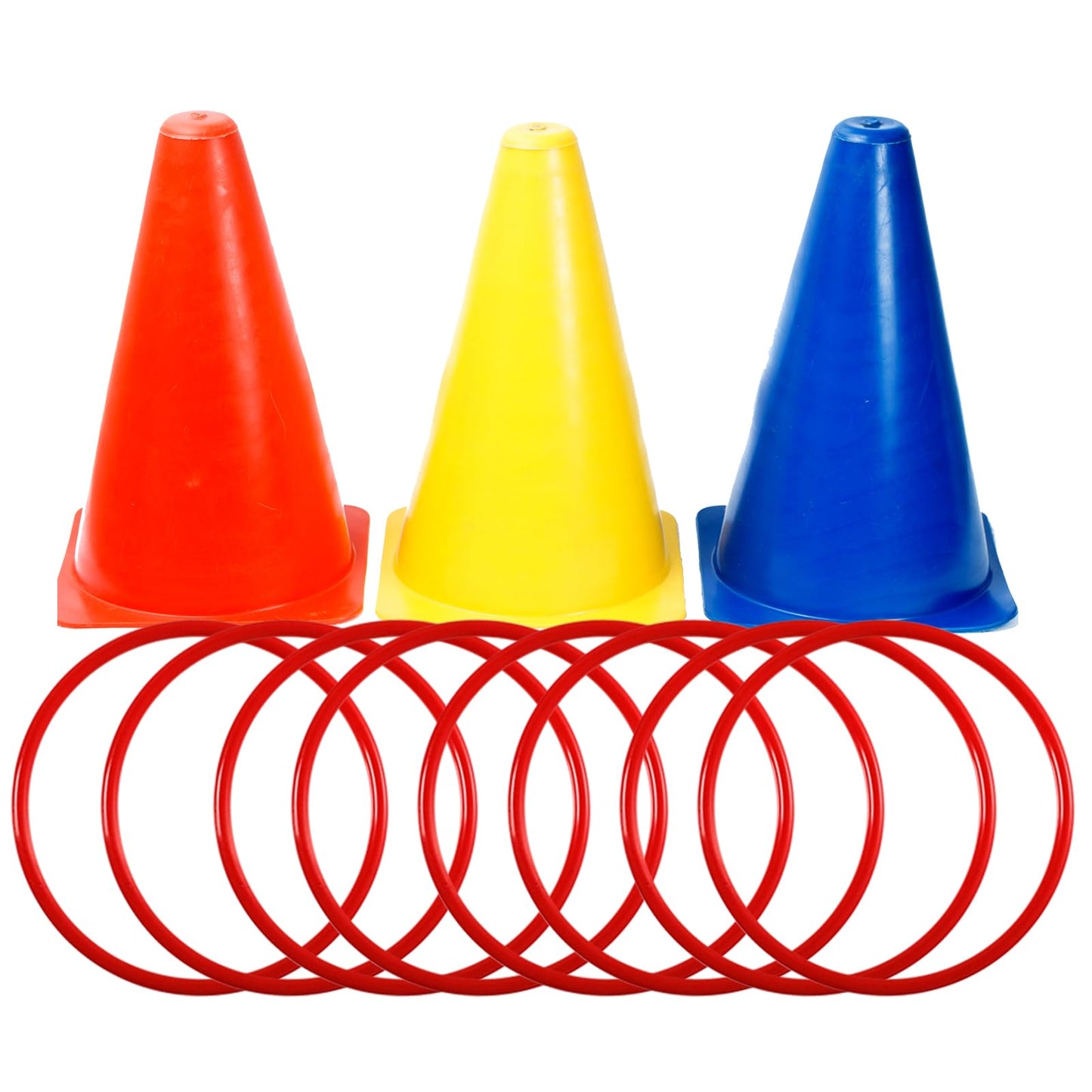 Topbuti 24 Pcs Plastic Ring Toss Game Carnival Rings Outdoor Toss Rings for Speed and Agility Practice Games, Bridal Shower Game, Game Booth