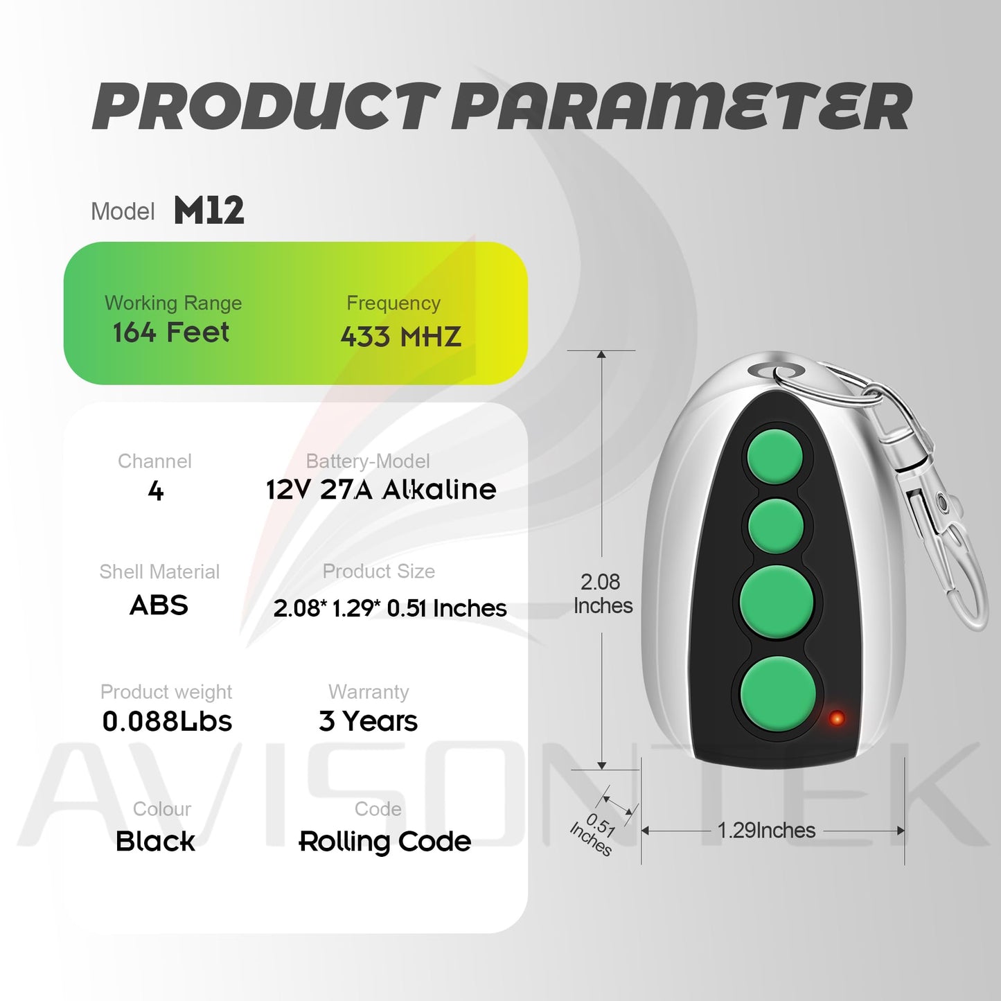3 for M12 Topens Swing Sliding Gate Opener Remote【3 Year Warranty】