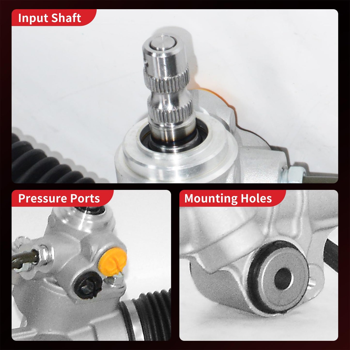 PHOBOOS Hydraulic Power Steering Rack and Pinion Assembly Compatible with Toyota Tacoma 2005-2021 2.7L/3.5L/4.0L, New Unit, Leak Resistance, Direct Fit, Ref. 26-2629,【Rack Length: 49.75 inch】