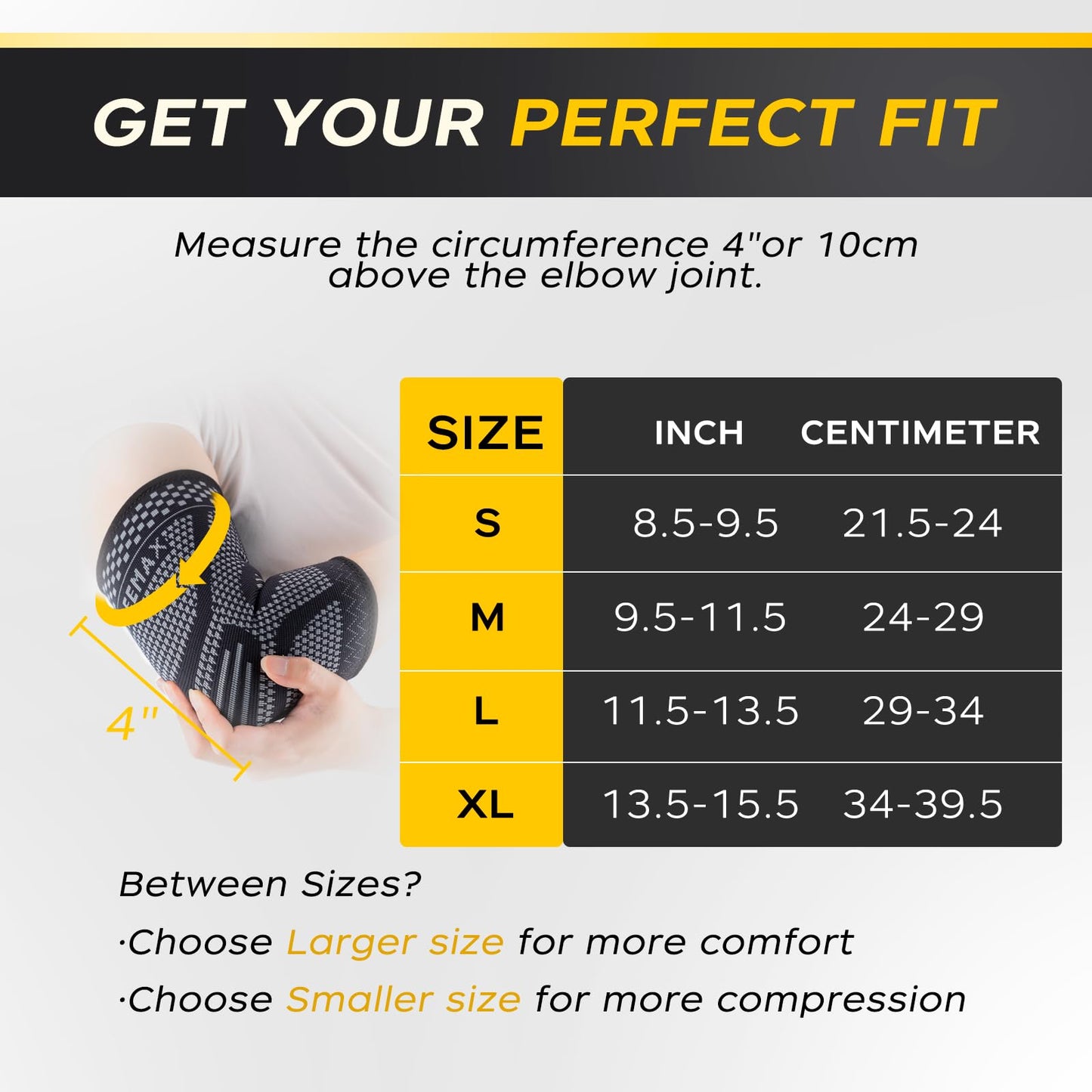INDEEMAX Copper Elbow Compression Sleeve 1 Pair, Tennis Elbow Brace for Men Women, Elbow Support Wraps for Arthritis, Tendonitis, Bursitis, Sprains, Joint Pain Relief, Weightlifting (Grey-Black, X-Large)