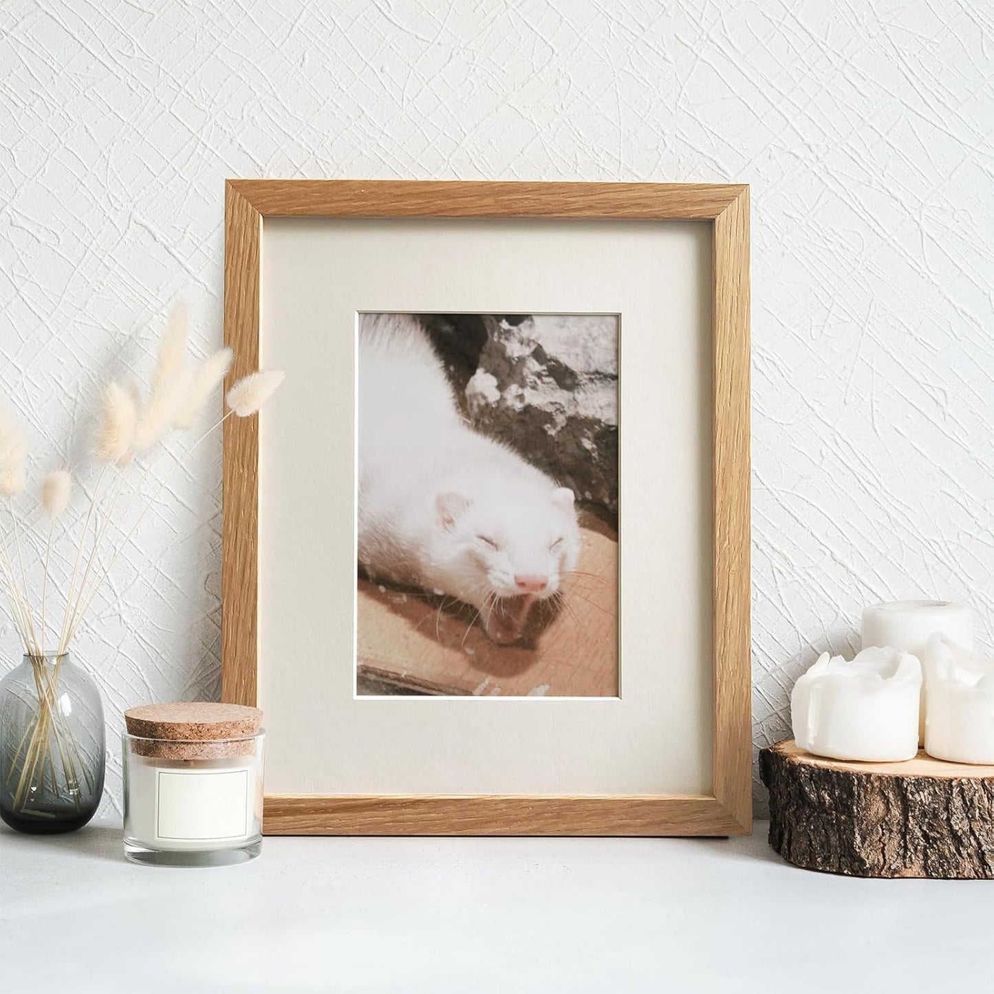 Solid Oak Wood 8x10 Picture Frame by [Brand Name] - Versatile Wall & Tabletop Display | Natural Finish