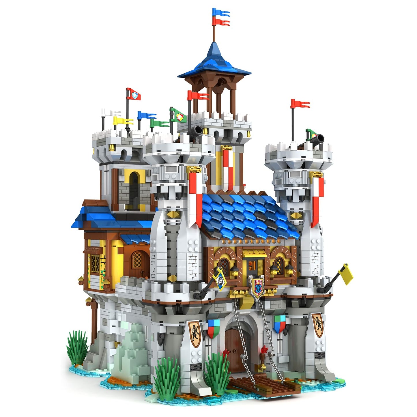 ZenithFlow Medieval Castle Building Blocks Kit, Retro European Castle Lighting Building Set for Adults, Architecture House Model Idea Gifts Home Decoration 2599 PCS
