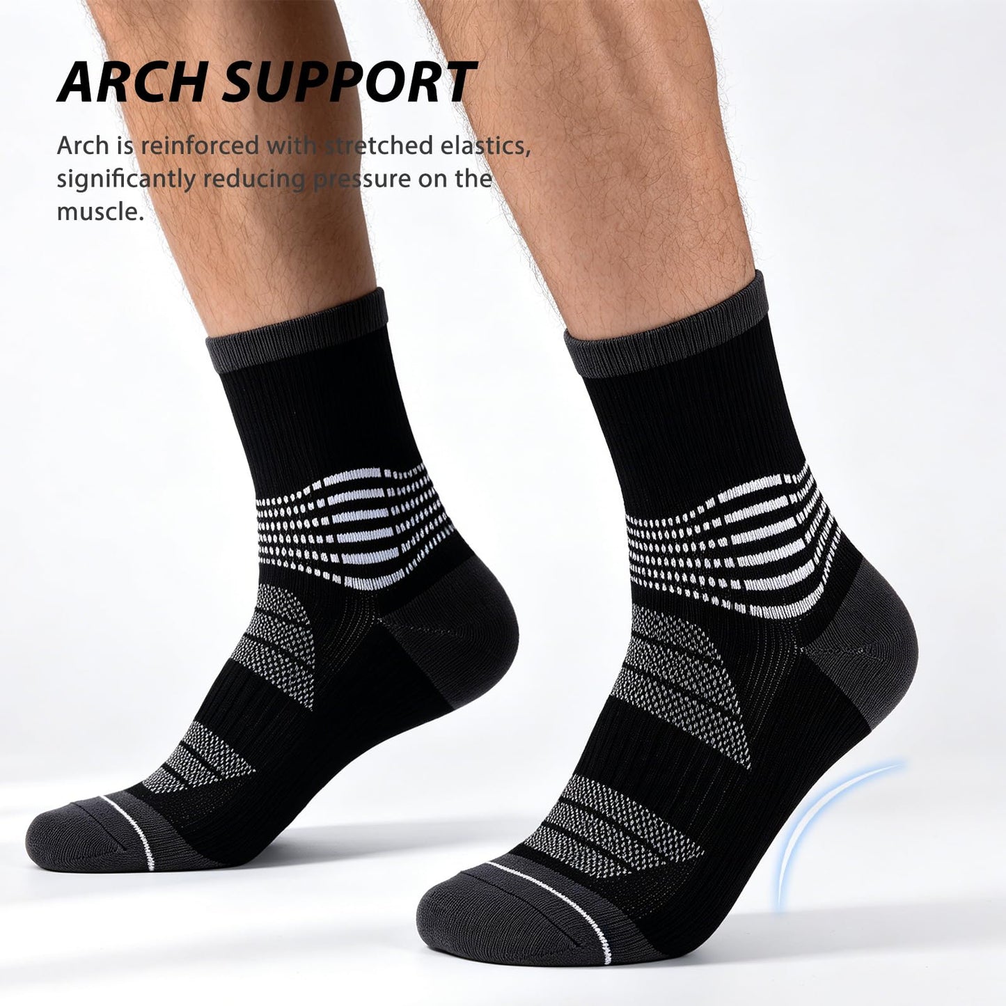 IRAMY Crew Compression Socks for Women Men with Ankle Arch Support Plantar Fasciitis Relief 6 Pairs