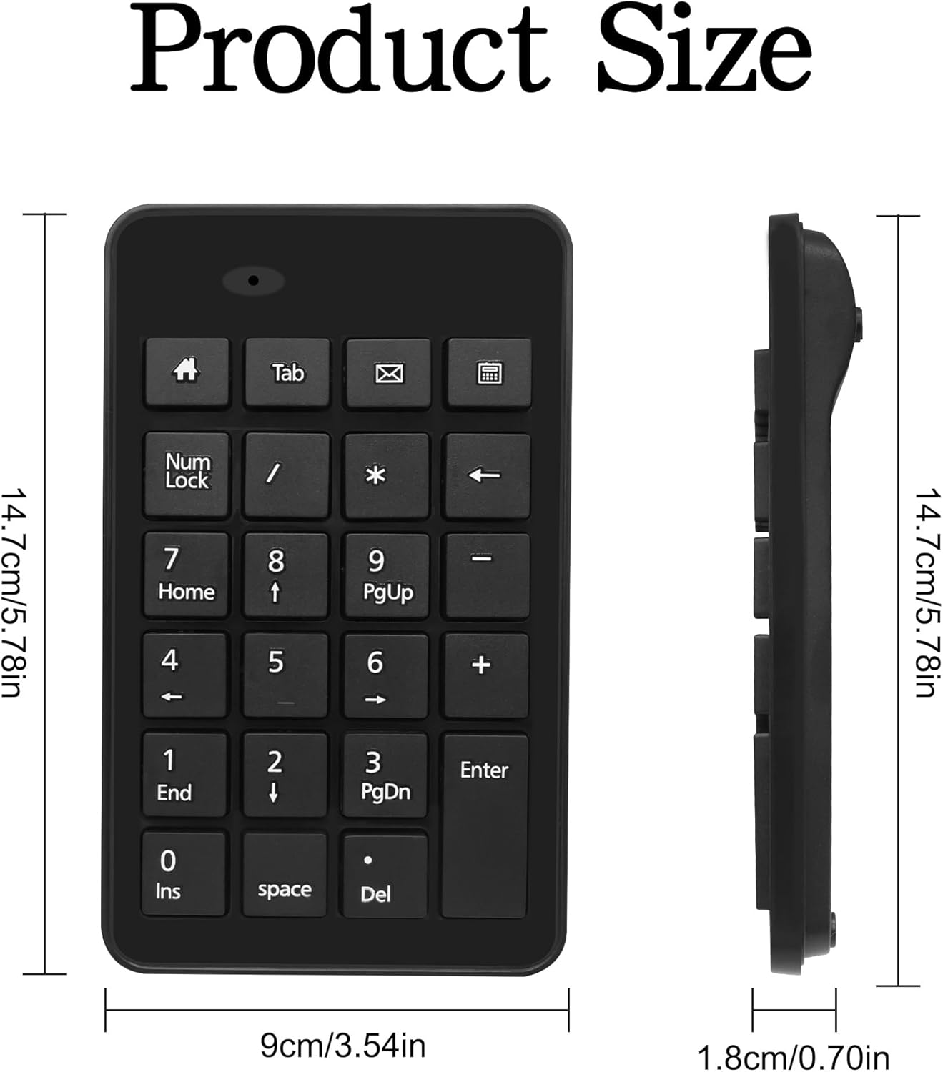 XMSJSIY 23 -1 USB Type-C Number Pad Wired Keys Type-C Numeric Keypad with Tab, Home, Email & Calculator Keys