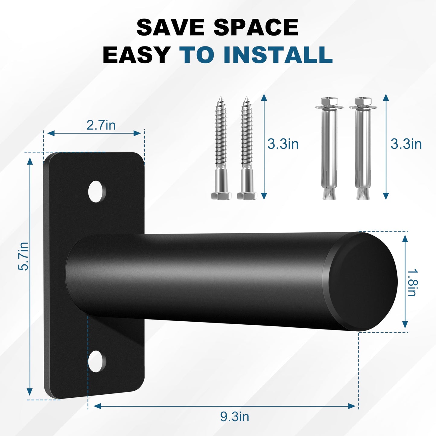 EVERYMATE Weight Plate Rack, Wall Mount Weight Plate Holder for Bumper Plates, Max Weight Capacity 330 lb, Home Gym Organizer