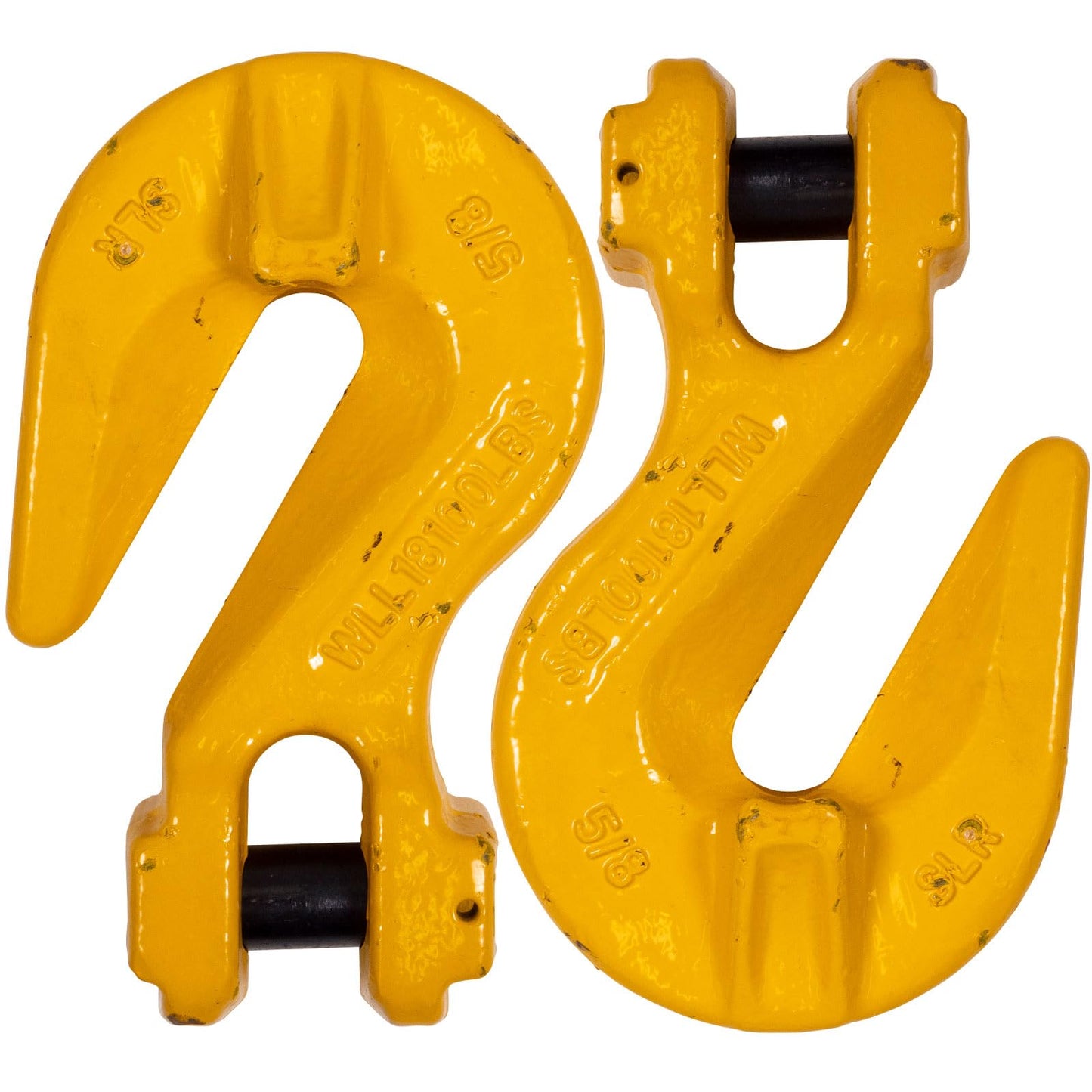 US Cargo Control 5/8 Inch Clevis Grab Hooks (2-Pack), G80 Chain Hooks, 18,100 LBS Working Load Limit, Chain Clevis Hooks for Lifting, Hauling, Towing, Trailers, & Chain Binders