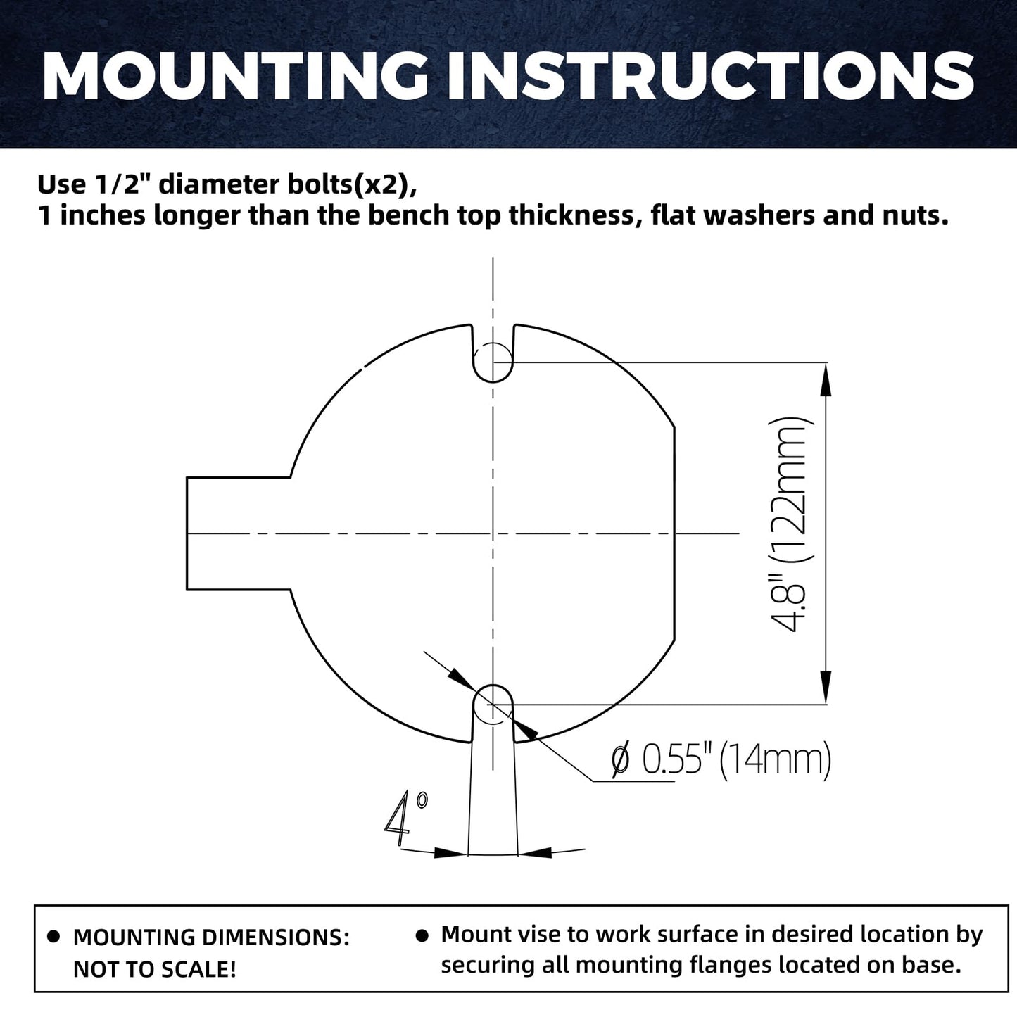 Forward 1705A 6-Inch Hitch Vise Truck Bench Vise Mount Trailer Fits 2" Hitch Receiver