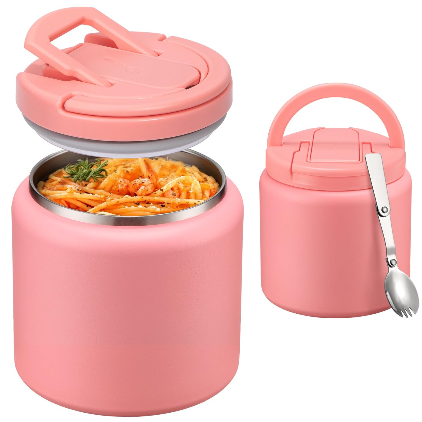Itslife Soup Thermo for Hot Food Kids 25.5oz Lunch Containers with Buckle Lid Wide Mouth Hot Food Jar Vacuum Insulated Stainless Steel Bento Box Leakproof with Spoon