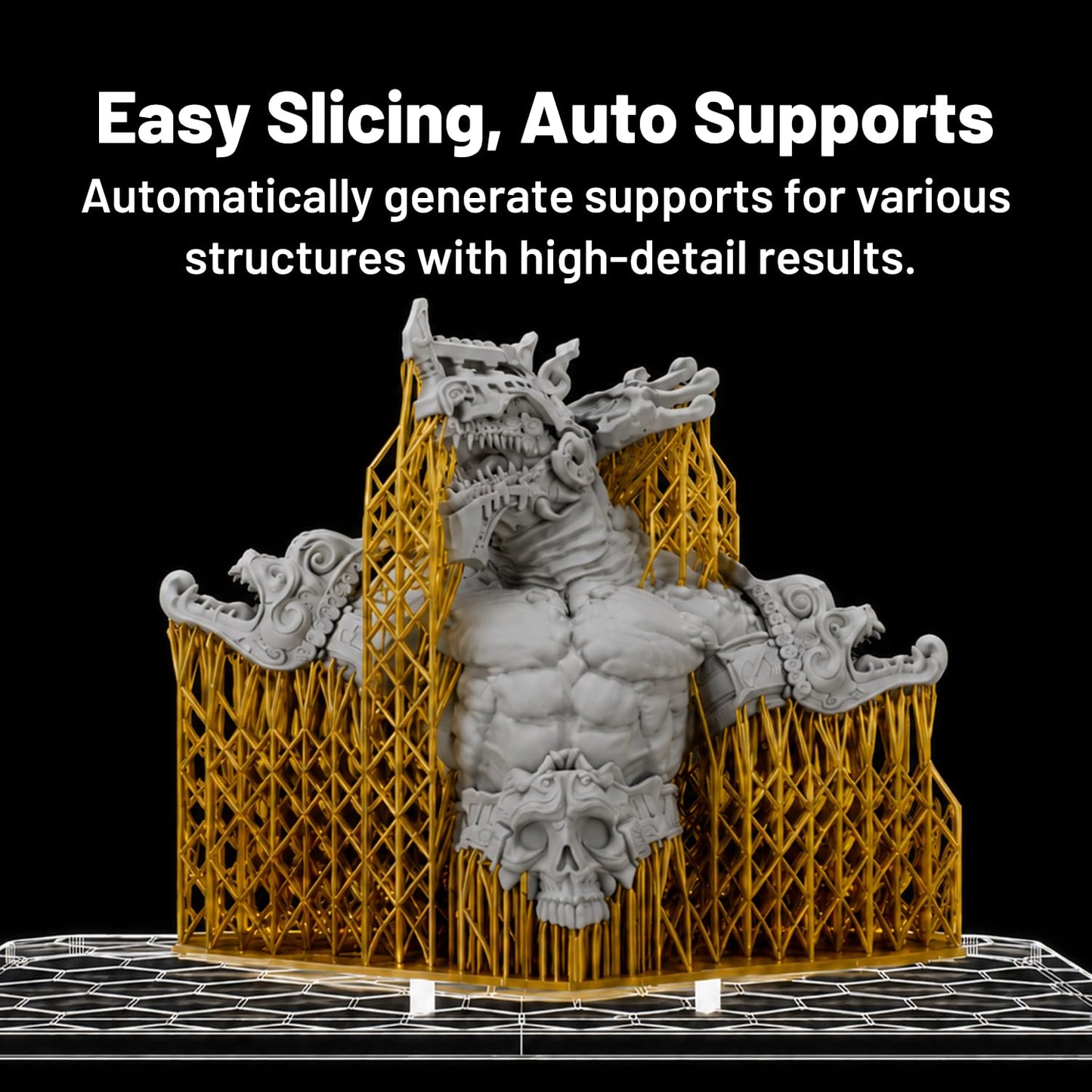 Heygears Reflex RS Turbo Resin 3D Printer with Amber Screen, High Contrast Ratio of 566:1, Delivering ±2μm High Precision and 4.5s/Layer High Speed, C5 Industrial Z-Axis and Auto Leveling