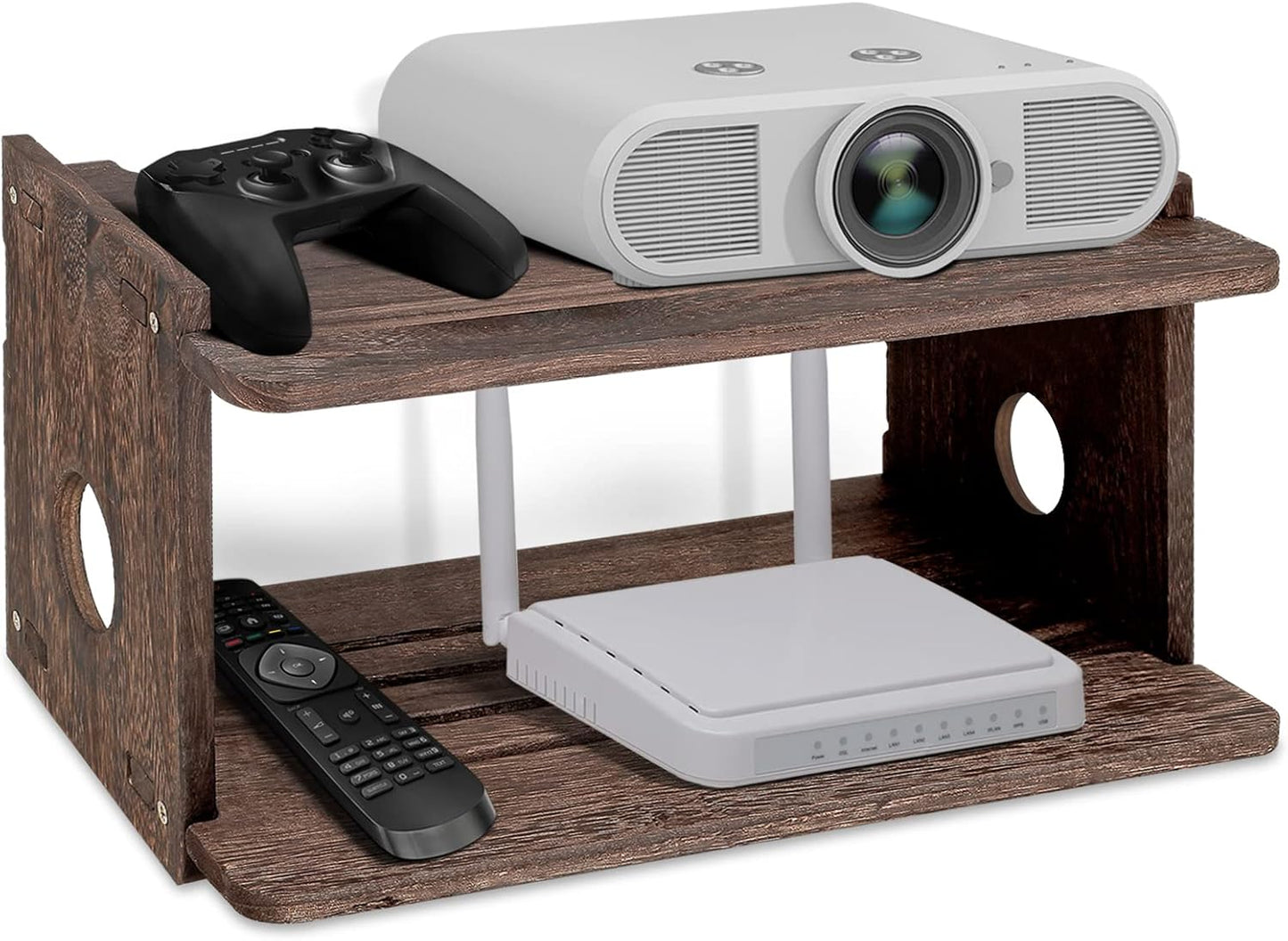 Floating Projector Shelf Rack Router Shelf Wall Mount Holder TV Stand WiFi Router Storage Box Modem Cable Box Cover