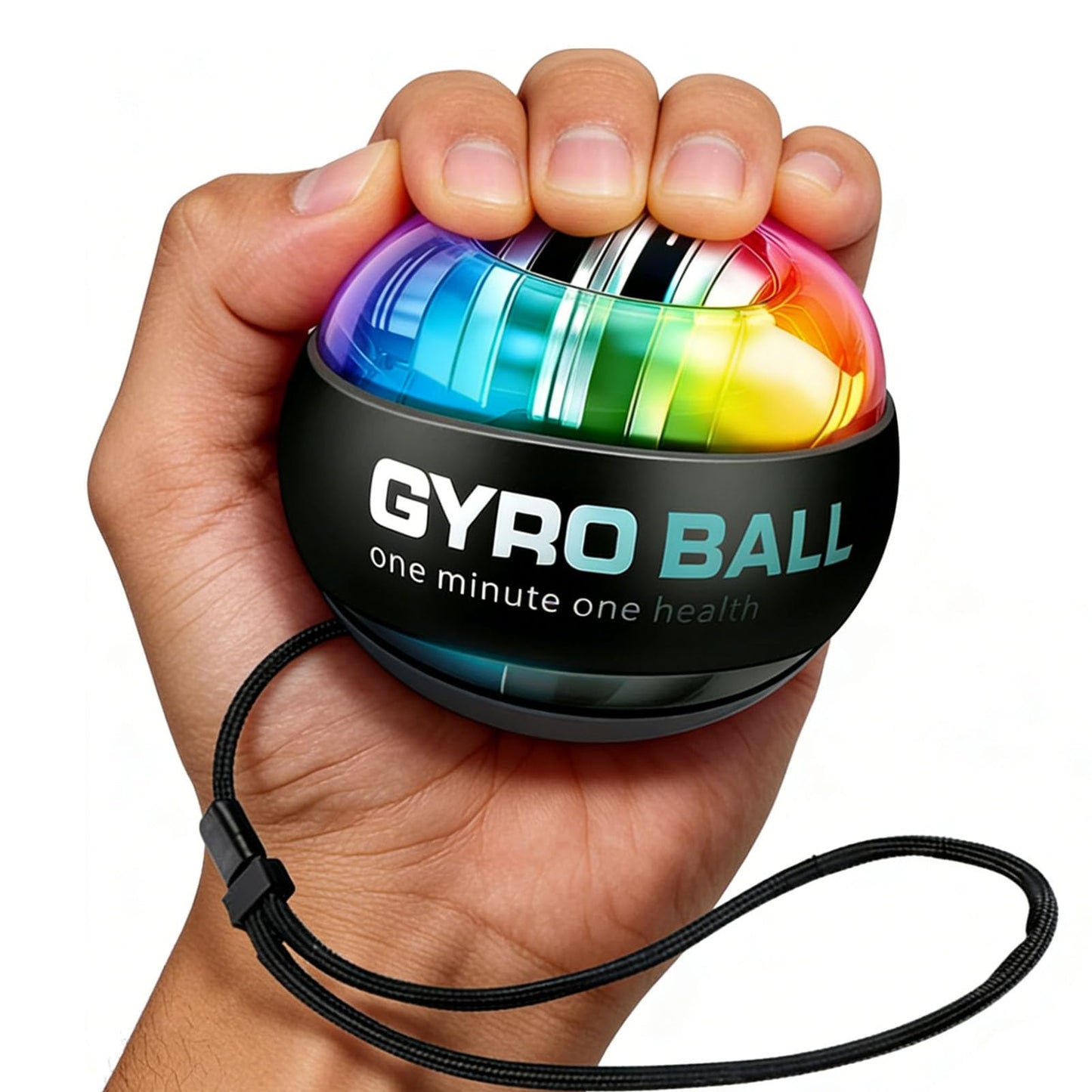 2026 New Curaball Torque Ball, Curaball Hand Exerciser, Gyro Ball with LED Lights and Portable Case, Hand Gripper Strengthener, Grip Strength Trainer for Strengthen Arms,Bones and Muscles (black1)
