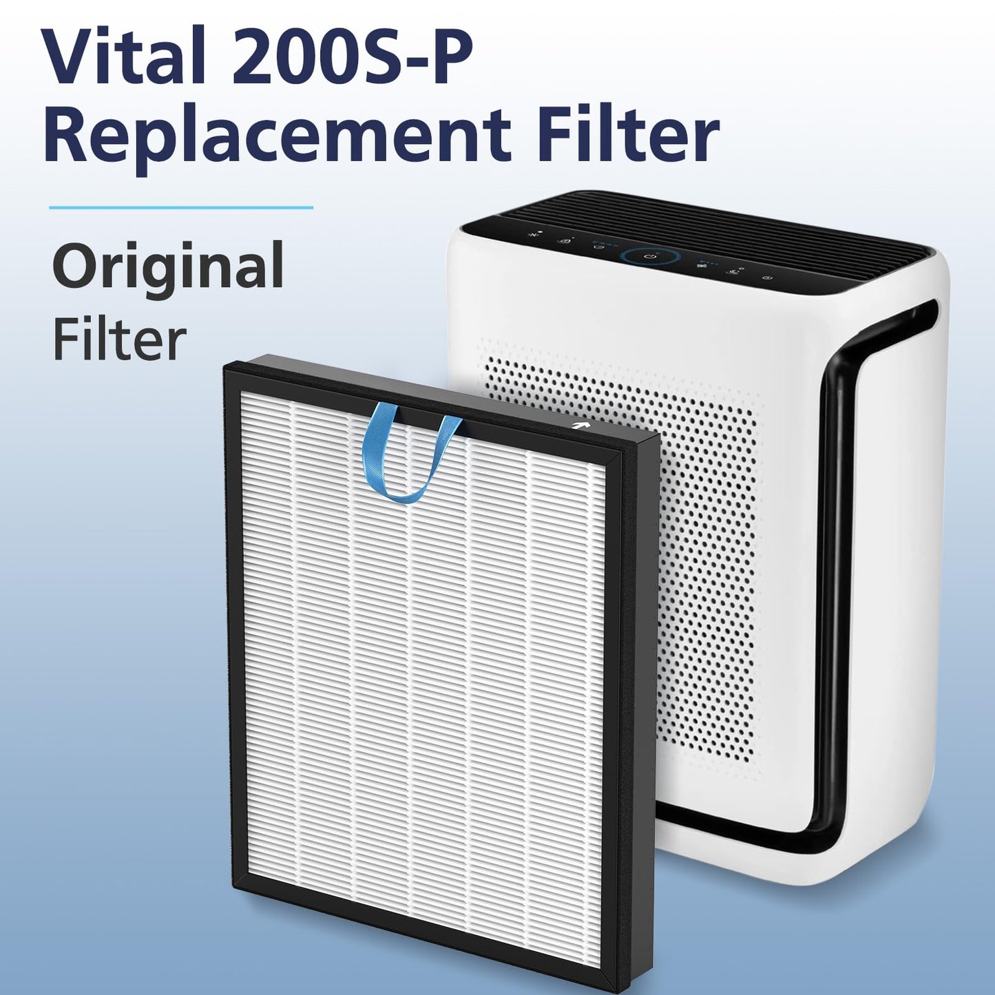 Vital 200S-P Replacement Filter Compatible with LEVOIT Vital 200S and Vital 200S-P Air Purifier, Vital 200S Filter for Home Large Room, Vital 200S-RF, 2 Pack, White