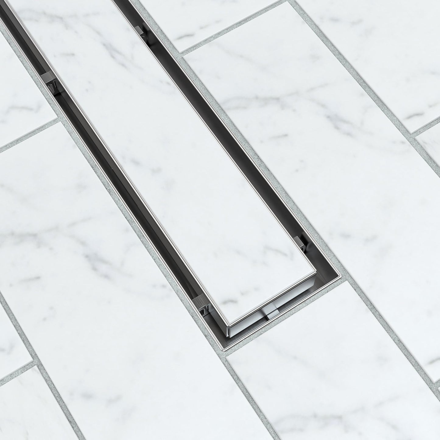 Designline 32 in. Linear Shower Drain Tile-in Grate in Stainless Steel