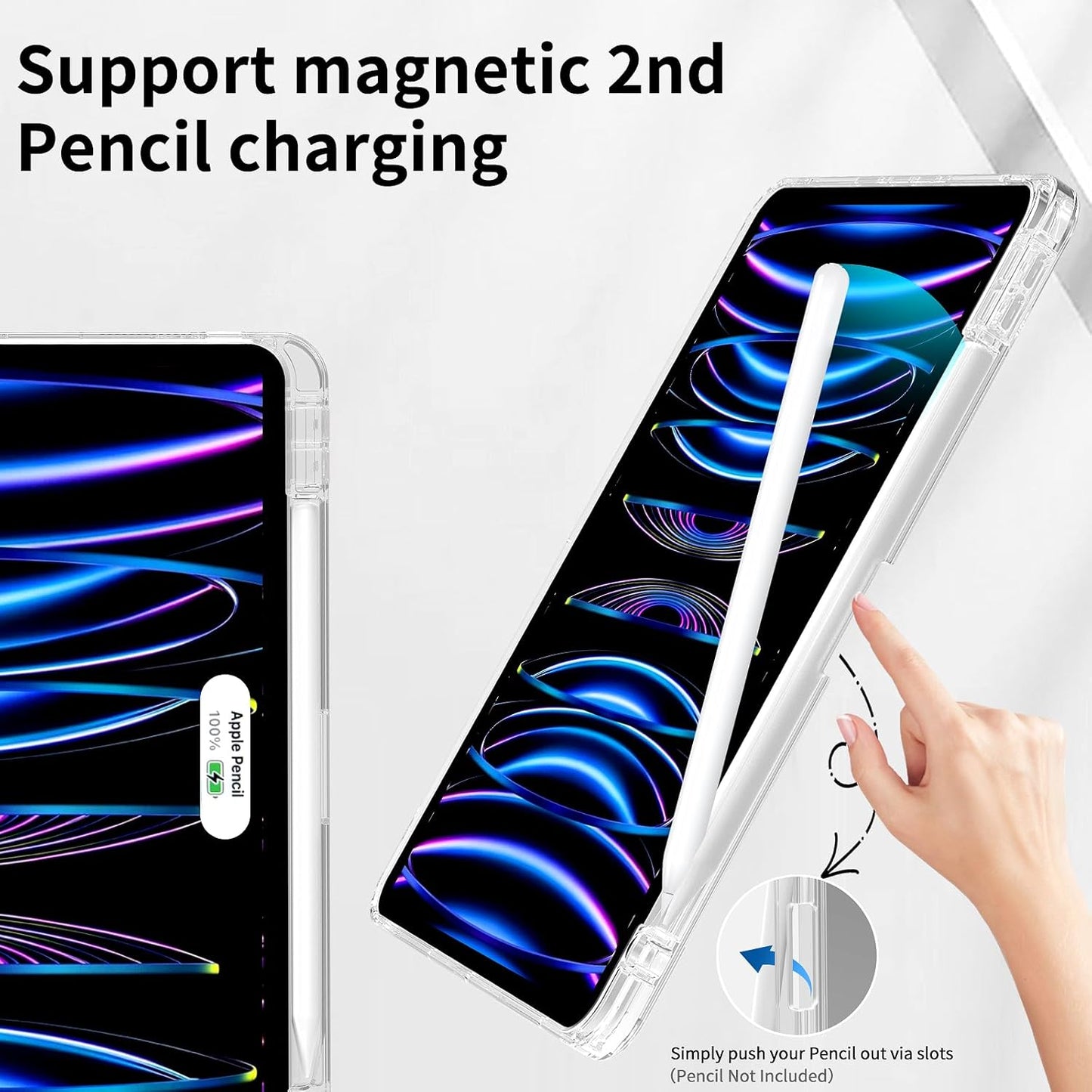 aoub 11 inch 4th/3rd 2022/2021, 11" 2nd 1st 2020 2018 Crystal Case for iPad Pro Generation Hard Clear Back with Pencil