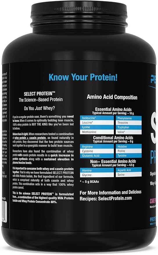PEScience Select Protein Powder, Whey and Casein Blend, Clean Protein Powder for Women and Men, Low Calorie, Low Carb, Keto Friendly, Gluten Free - Cake Pop - 55 Servings