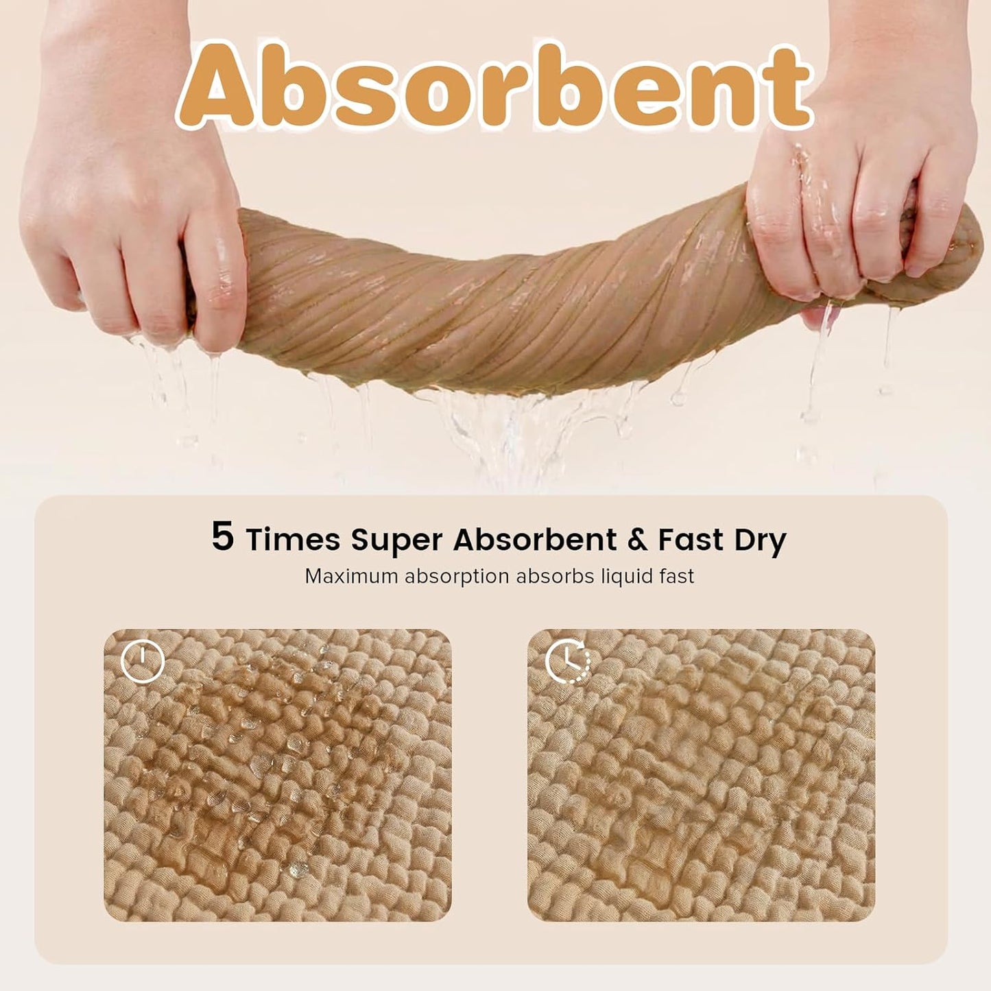 Skiennix Hooded Baby Bath Towels - 100% Muslin Cotton, Soft & Absorbent, 2 Pack, 32x32 Inch