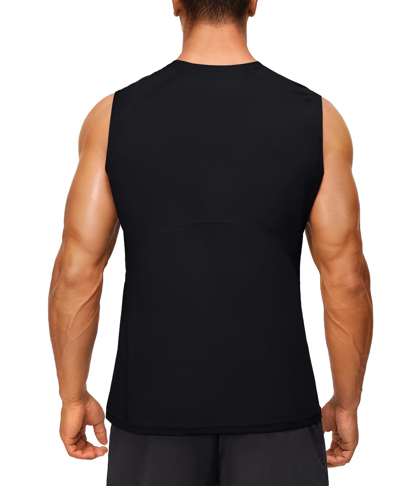 Junlan Sauna Shirt for Men - Waist Trainer Sweat Vest Gym Top for Gym Workout(Black,Large)