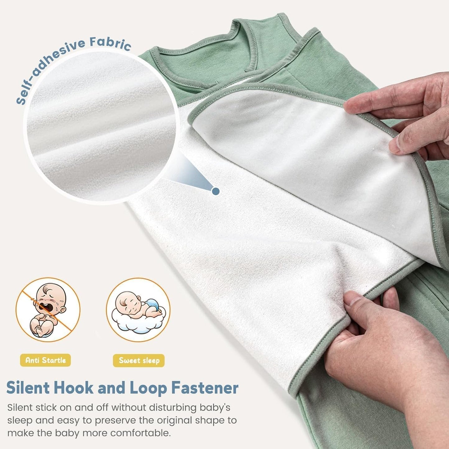 ZIGJOY Baby Sleep Sack Swaddle - 100% Cotton Wearable Blanket for Newborns 0-6 Months | Green