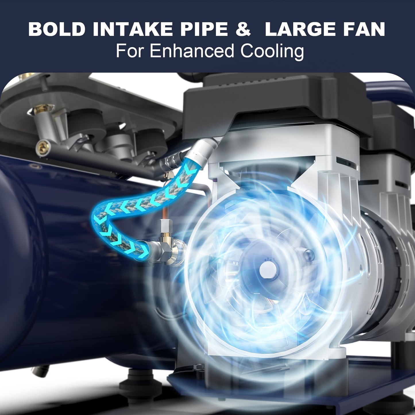 Stealth Air Compressor 2 Gallon, 3/4 HP Oil-Free Compressor, Less than 60dB Ultra Quiet Electric Air Compressor,Max 125 PSI Pressure for Tire Inflation,Nailing,Home DIY Project(SAQ-1234)