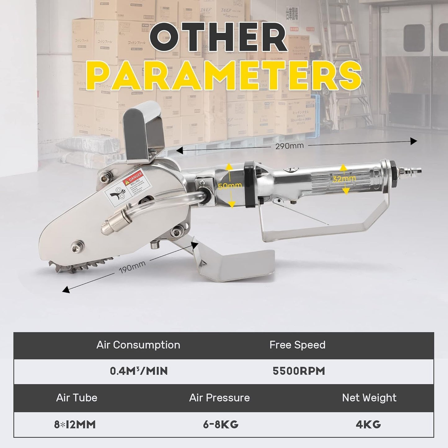GOLDENWALL Pneumatic Waste Stripper Pneumatic Cardboard Carton Box Stripping Machine Paper Edge Cutter Trimming Tool (double claw chain)