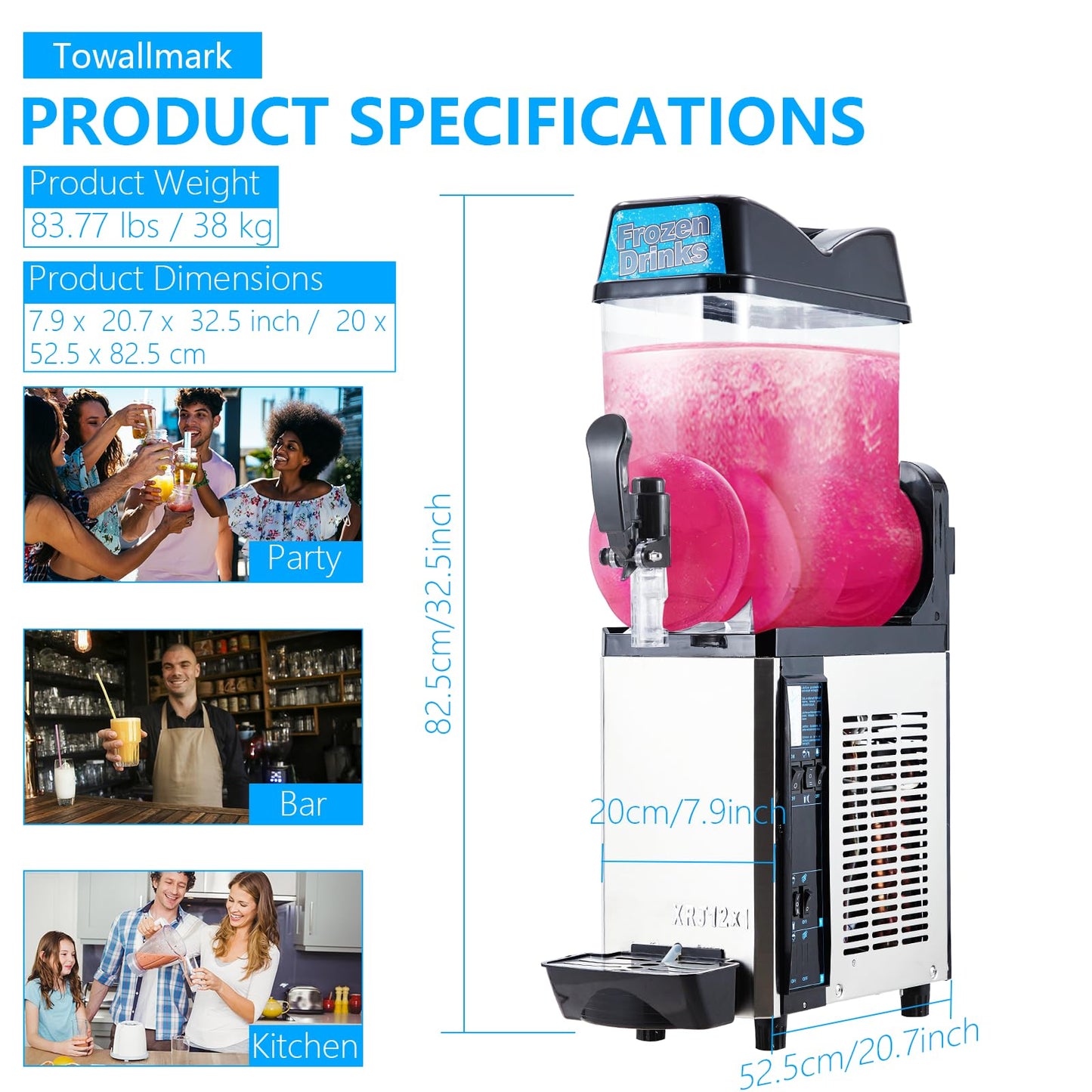 Garvee Slushie Machine 68 oz, Garvee All-in-One Slushy Maker for Home with LED Display & Auto-Clean, No Ice Needed & One-Touch Reservation, 6 Preset Programs for Frozen Margaritas, Ice Cream & Frappés